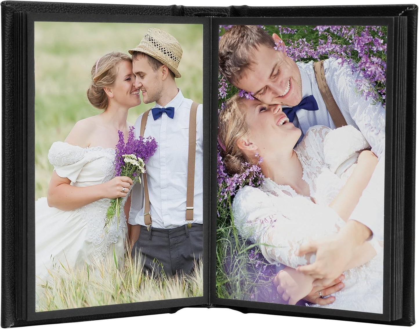 Neil Enterprises Inc. 4" x 6" Black Leather Self-Stick Photo Album - Holds 20 photos