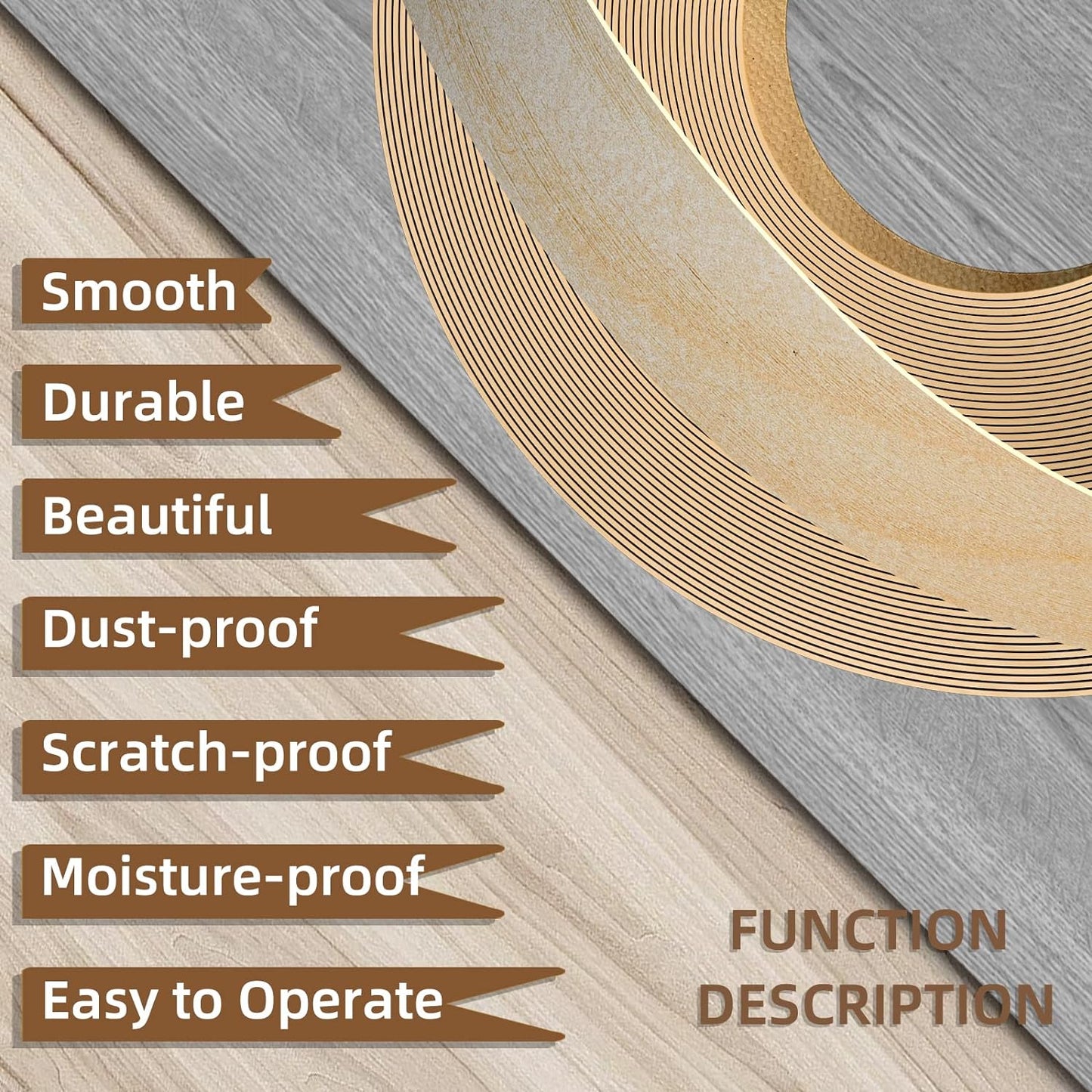 GSCIT Club Birch Edge Banding, 1 inch x 25ft roll of Veneer Edge Banding Preglued Flexible, Real Wood Tape Banding