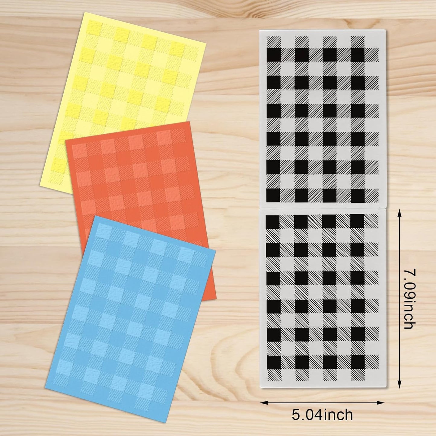 3D Textured Embossing Folders for Card Making, Buffalo Plaid Plastic Embossing Folders Lattice Grid Embossing Folder Craft Card Template for DIY Scrapbooking