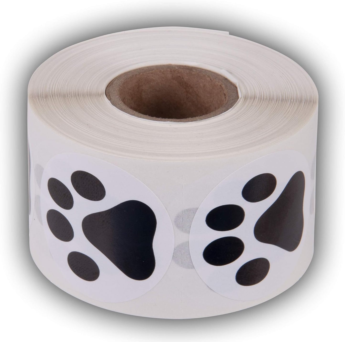 Paw Prints Animal Stickers- 500 1.5" Labels, Dog Paw Prints for Kids, Parties, Vets, Kennels, and Mailing. Made in The USA by Kenco (Black Paws)