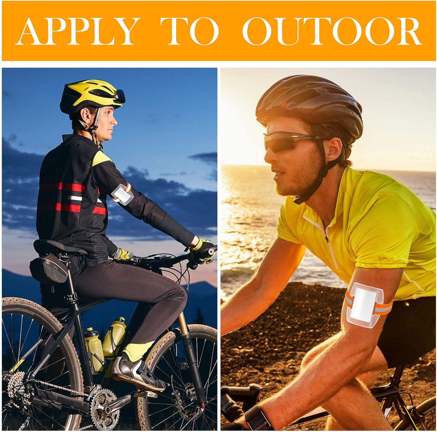 Meanplan 50 Pcs Arm Badge Holder Armband ID Badge Holder Bulk Visibility PVC with Adjustable Belt Elastic Armband Clear Name Tag for Work Pass, Postcards, Universal Size(Orange)