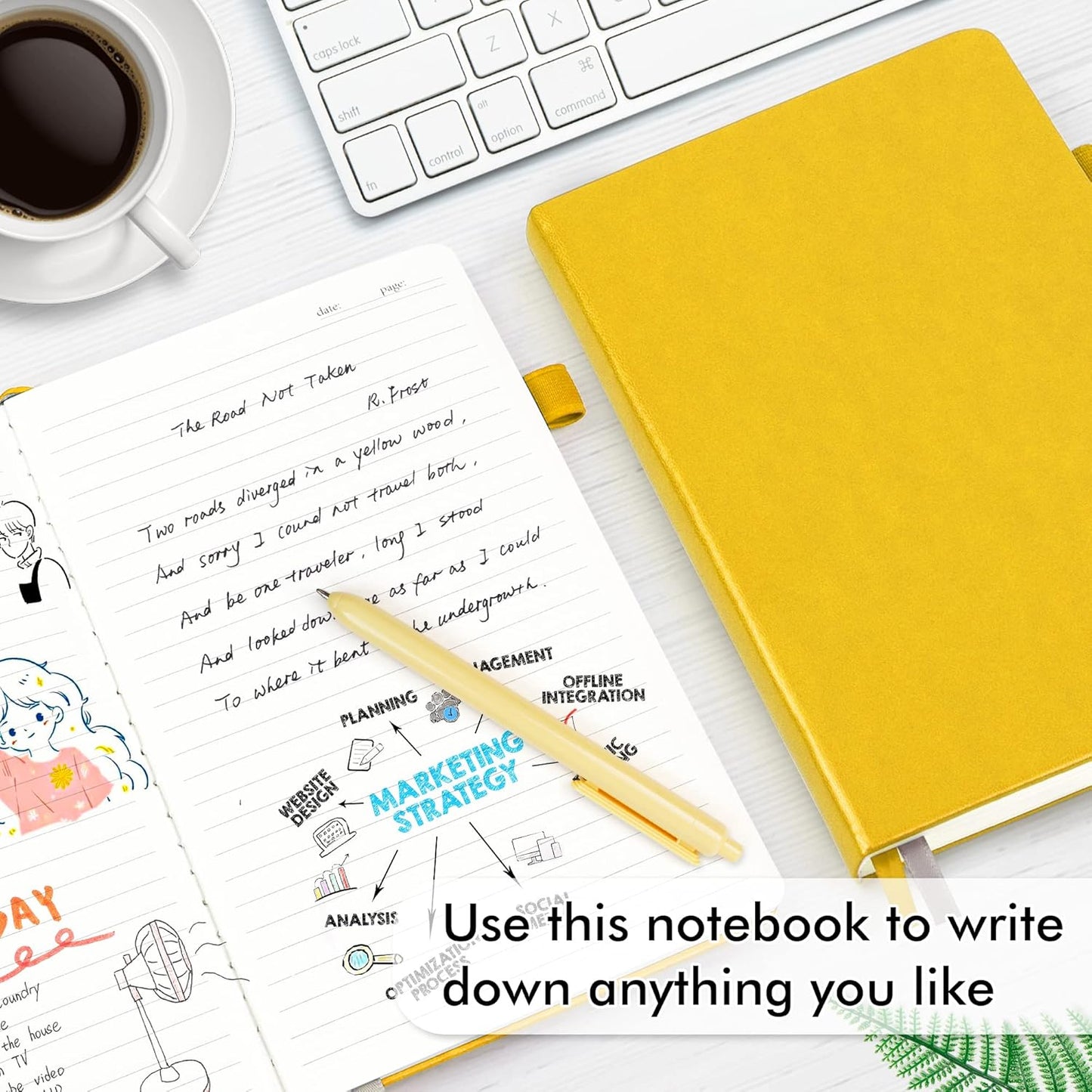 feela 24 Pack Journal Notebook Bulk for Work, Business Notebook Hardcover Lined Writing Journal with Pen Holder for Students Women Note Taking, with 24 Black Pens, 120 GSM, 5.1”x8.3”, A5, Solid Colors