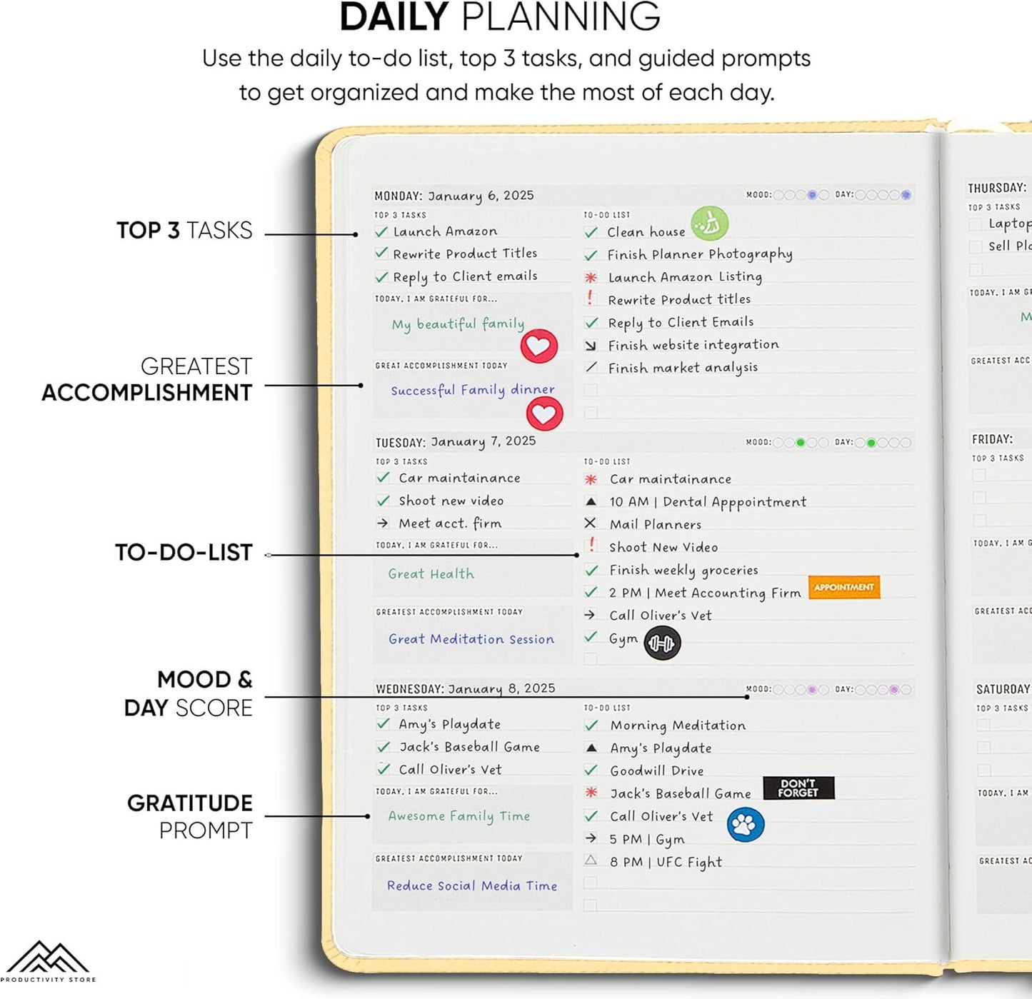 Undated, 2025 Planner, 8.5" x 11" - The #1 Productivity Planner to Achieve Your 2025 Goals - Planner 2025-2026 by PRODUCTIVITY STORE (A4, CREAM)