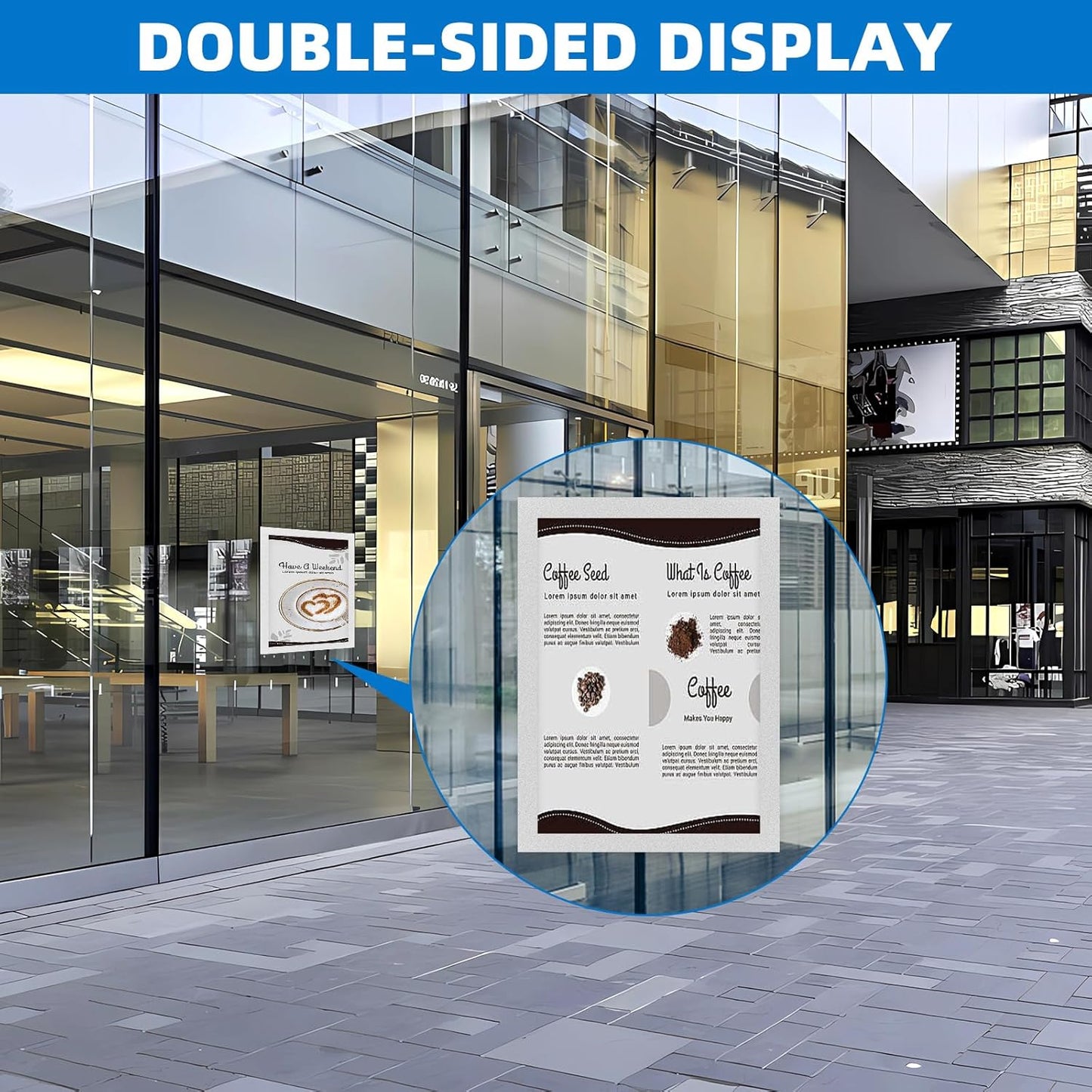 Magnetic Frames for Refrigerator, 20 Pack Double Sided Magnetic Sign Holder 8.5 x 11 for Display Picture Paper Document Flyer Page, Reusable Adhesive Frames for Walls Door Window Glass