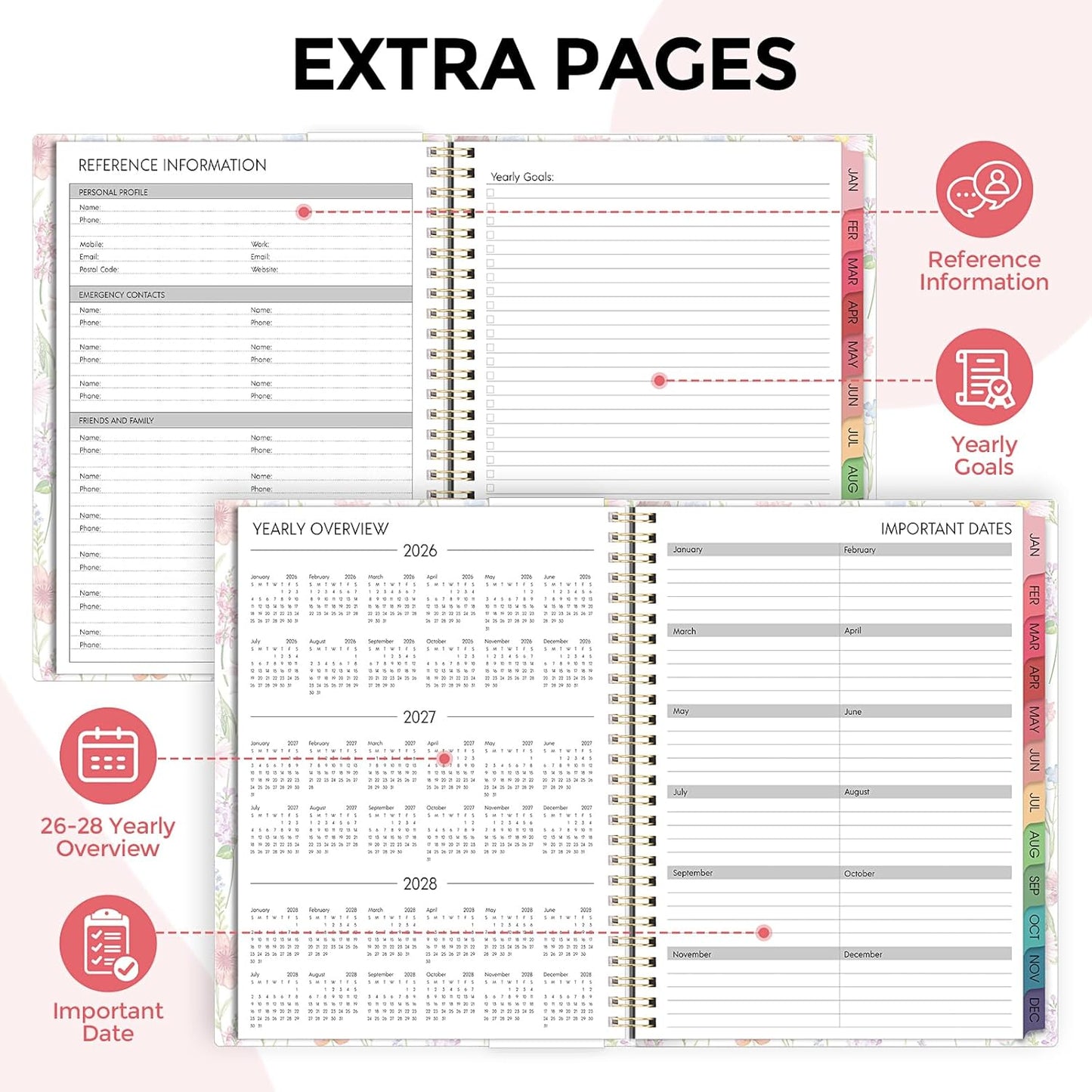 Planner 2026, 8.5" x 11" Monthly & Weekly Planner with Tabs, JAN - DEC 2026, Goal Setting & Time Management Organizer for Professionals & Students