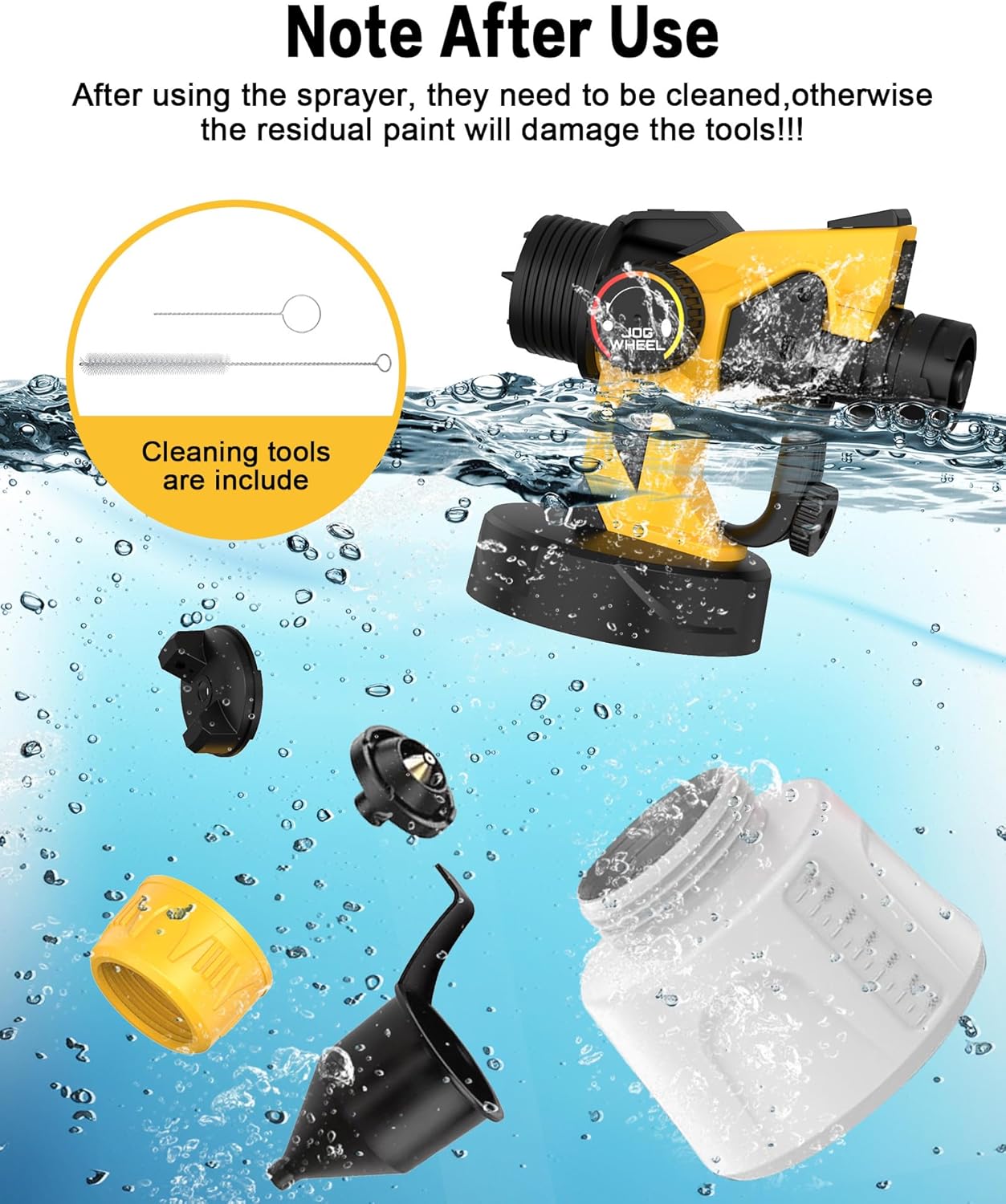 200W Cordless Airless Paint Sprayer for Dewalt 20V MAX Battery, Electric HVLP Spray Paint Gun with 1200ML Container, 4 Copper Nozzles,3 Patterns for Fence, Cabinets, Wall etc. (Battery Not Included)