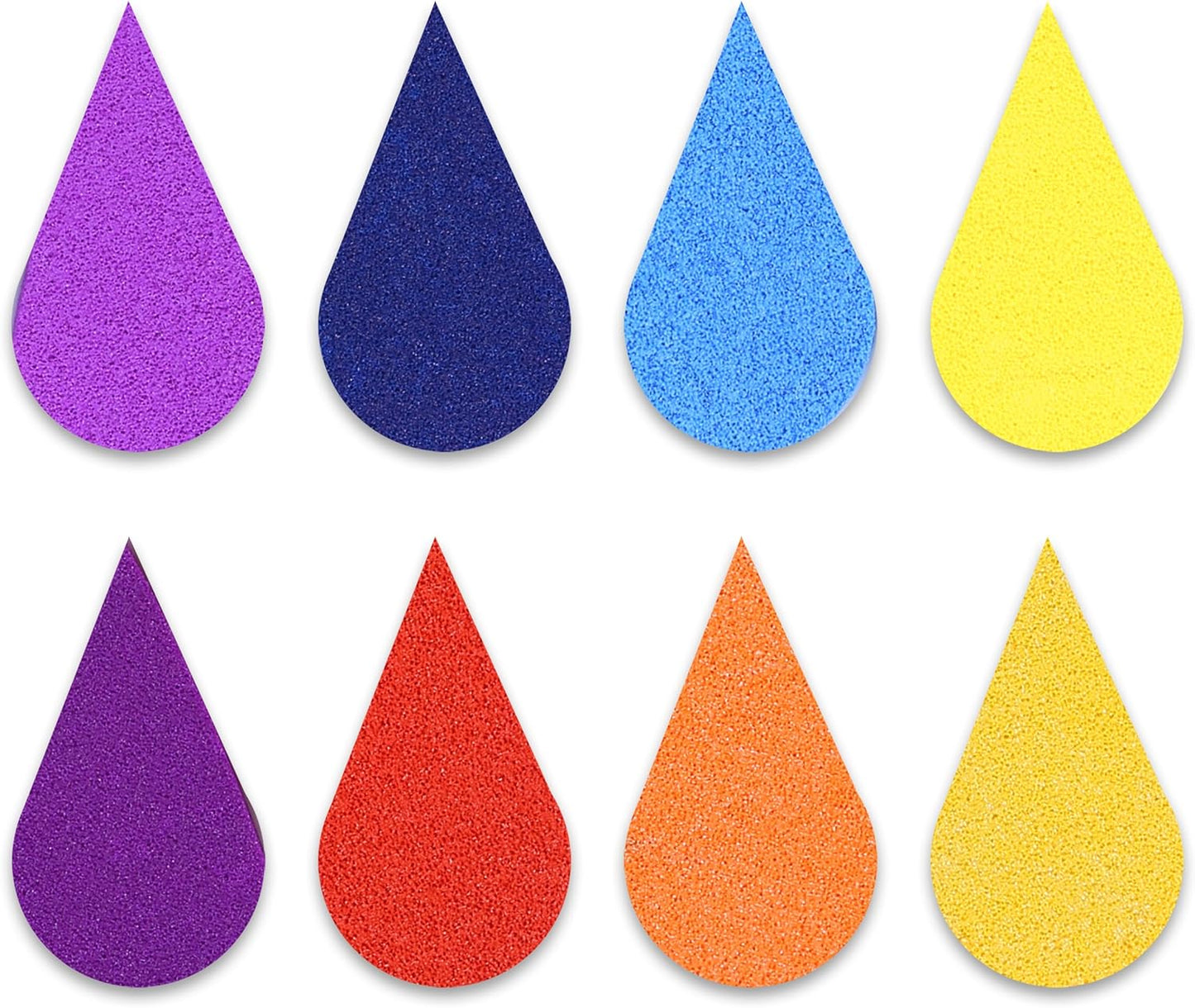 YPSelected 8 Assorted Multi Colours Waterdrop Shaped Craft Rubber Stamps Petal Ink Pads for Paper Wood Fabric (Set 1026)