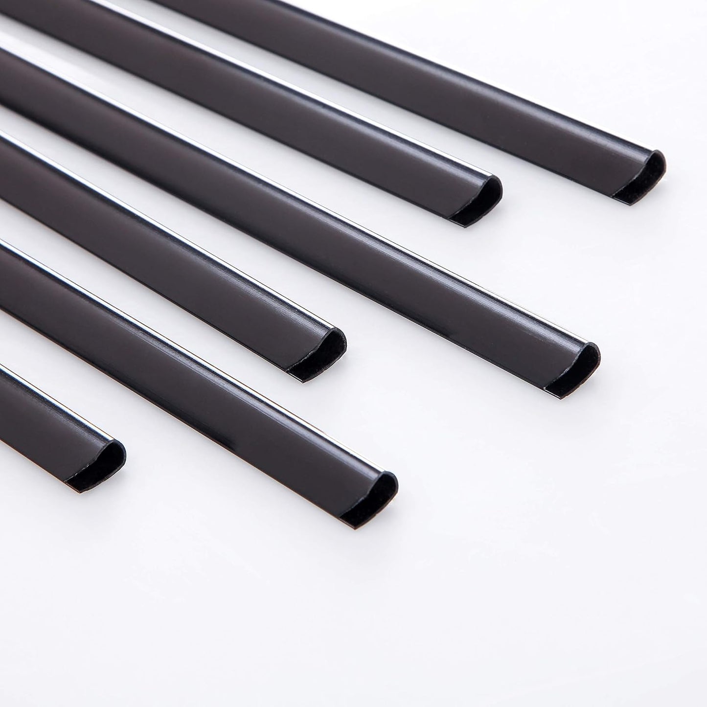 BNC Slide and Grip Binding Bars, 1/8 inches, Black Color, Letter Size Pack of 100, 15 to 20 Sheet Capacity, Round Corner (1/8 Inches, Black)