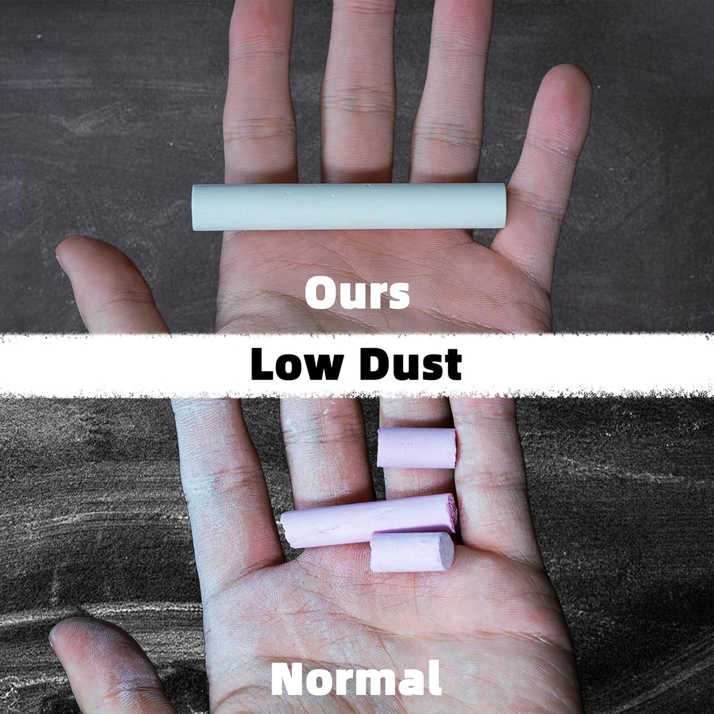 Green Chalk 100PCS, Low Dust Chalks Stick Bulk for Chalkboard Blackboard Non-Toxic