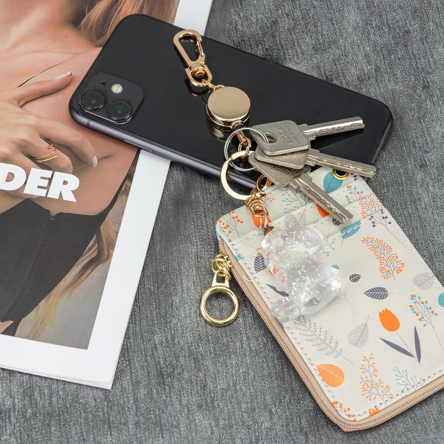 bolimoss 3 Pack Retractable Badge Reel Metal ID Badge Holder with Belt Clip Key Ring for Name Card Keychain for Nurse,Volunteer,Teacher,Student (Rose Gold)