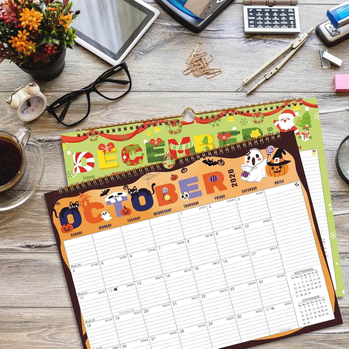 Lbylyhxc Calendar 2026 - 18 Monthly Wall Calendar 2025-2026 from July 2025 to December 2026, 14.8 x 11.5 Inches.Thick Paper includes major holidays and dedicated space for notes and important dates (Calendar 2025-2026 festivals)