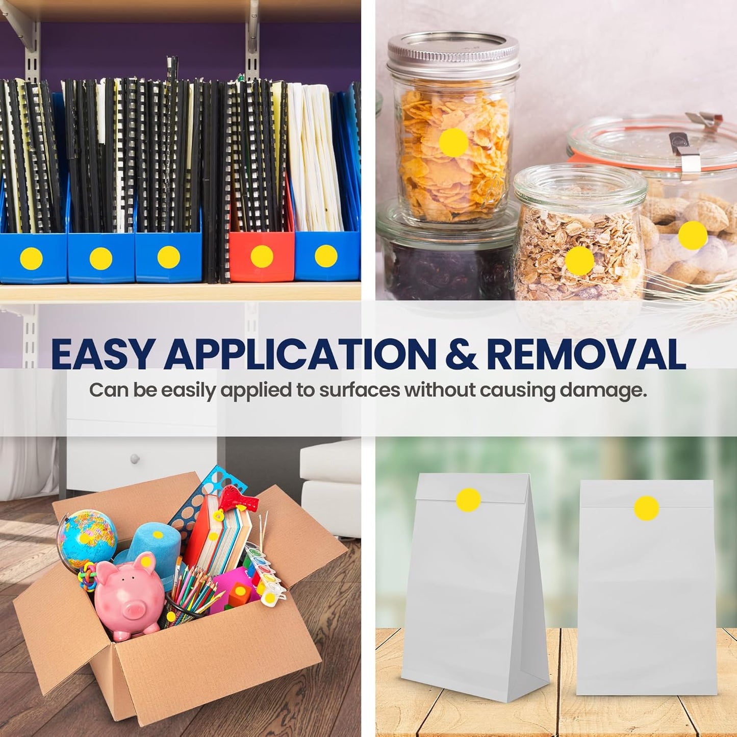 Perco Yellow 1-Inch Round Circle Dot Sticker Labels with Removable Adhesive – 1,000 Labels per Roll – Versatile, Vibrant Colors, Reliable Hold, No Residue, Perforated for Convenient Use – Made in USA