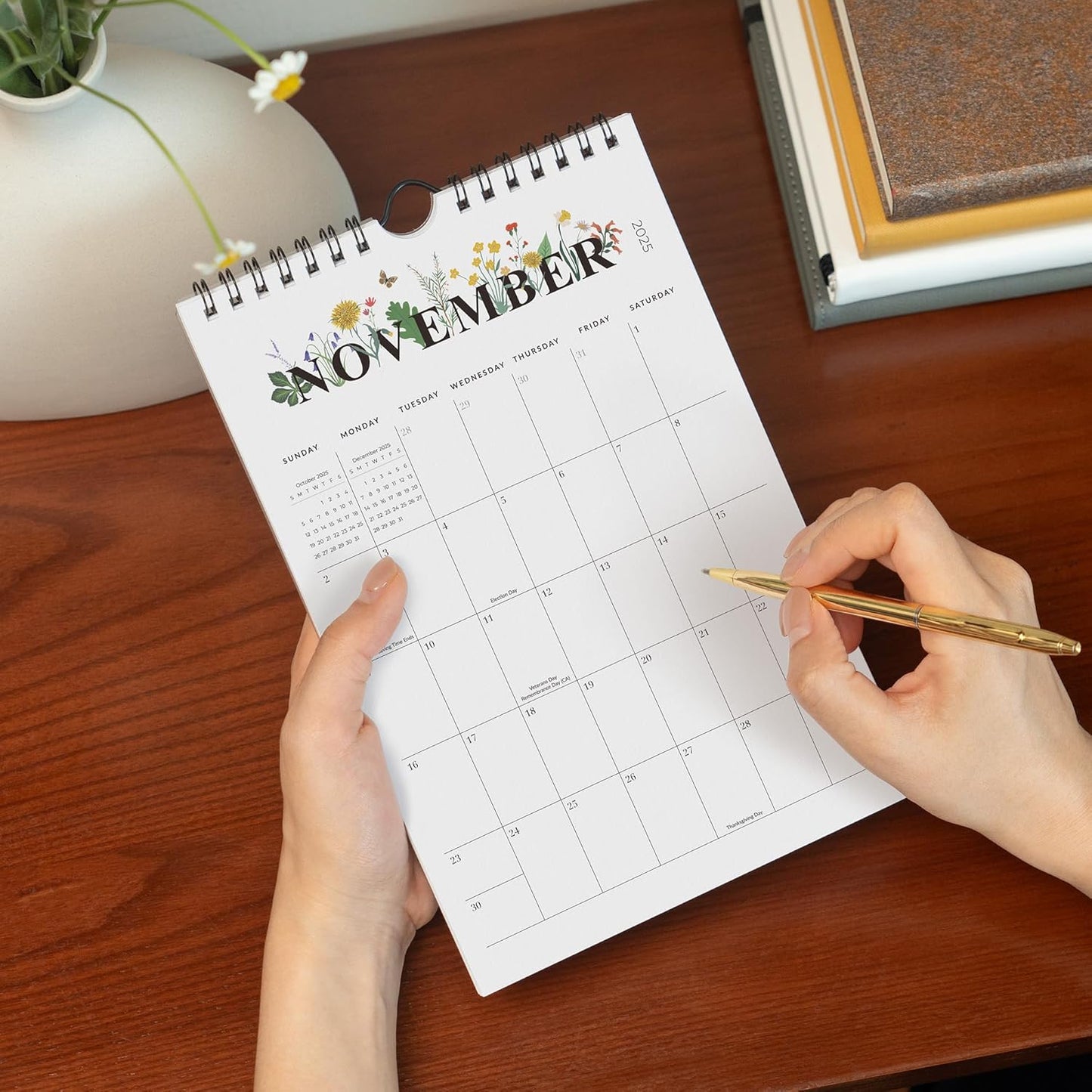 Cabbrix Mini Calendar 2025-2026 Wall Calendar, 18 Months Calendar Runs from July 2025 to December 2026, Small Vertical 6 x 9 Inch Monthly Planner for School Office Home Organizing