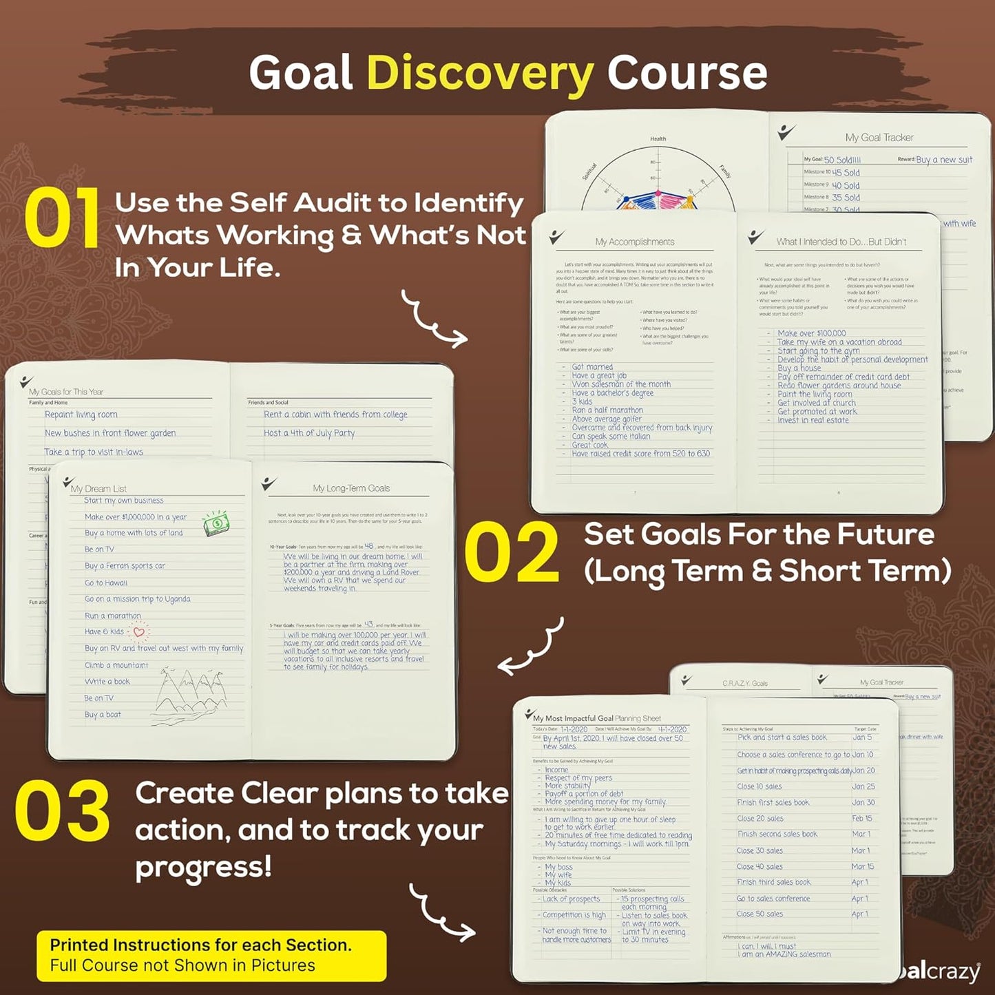 Undated Planner – 90 Day Guided Journal & Productivity Organizer, A5 Daily & Weekly Planner 2025 2026 with Goal Setting, Habit Tracker, To Do List, Academic & Work Calendar, Leather Hardcover - Brown