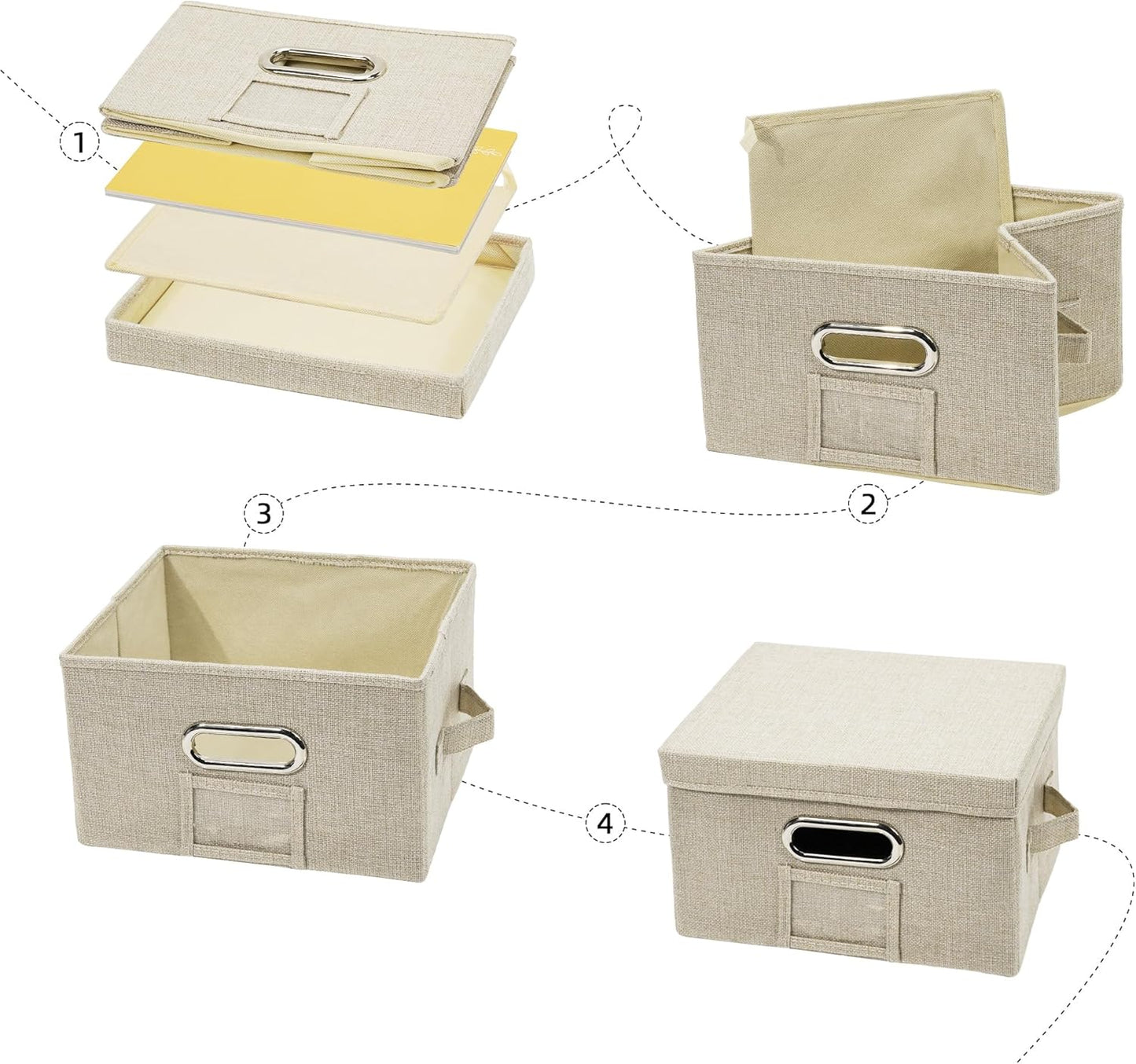 Greeting Card Organizer and Storage Box with 20 Pcs Adjustable Dividers, Storing Cards with 84 Pcs Labels Perfect for Storing Greeting Cards, Envelopes, Photos 1 Pack Beige