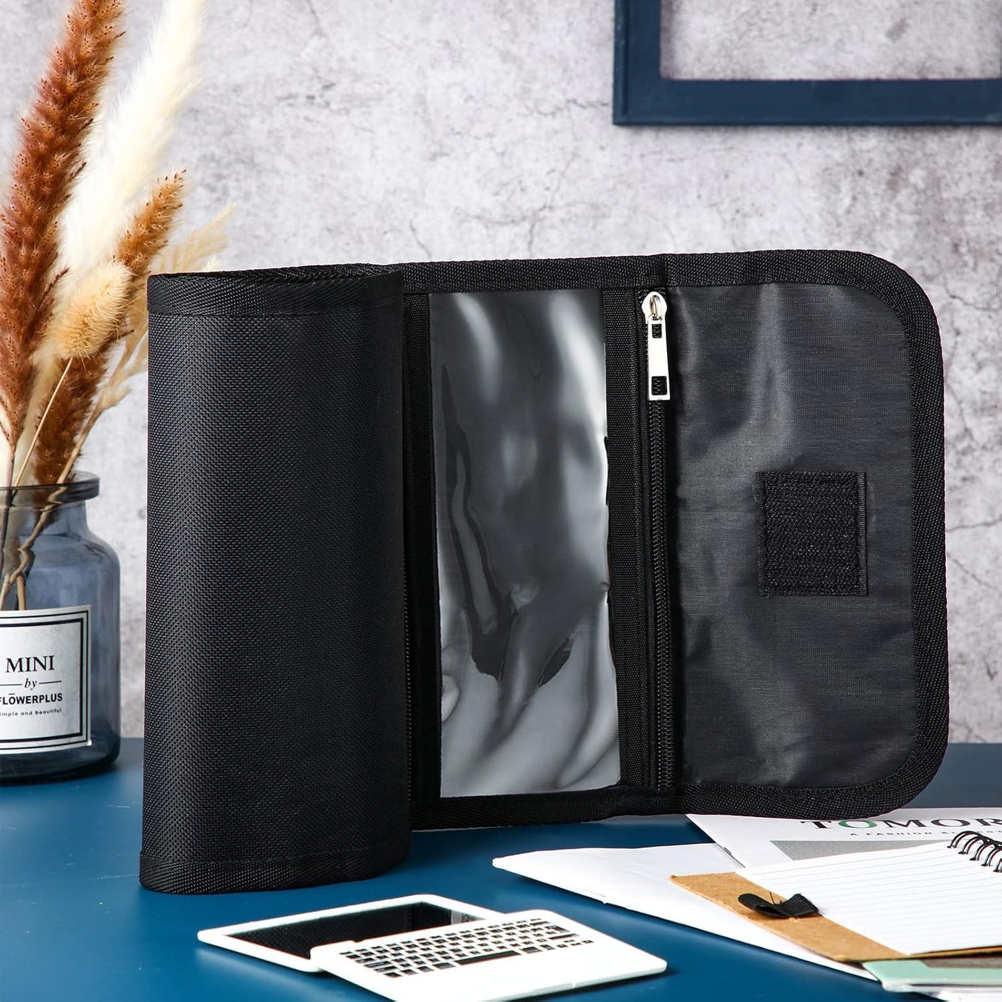 Money Organizer, Money Wallet for Cash with 8 Zippered Pockets Multipack Cash Bill Organizer Envelope Wallet for Budgeting Savings Travel Currencies Receipt Coupons Tips, Black(Black)