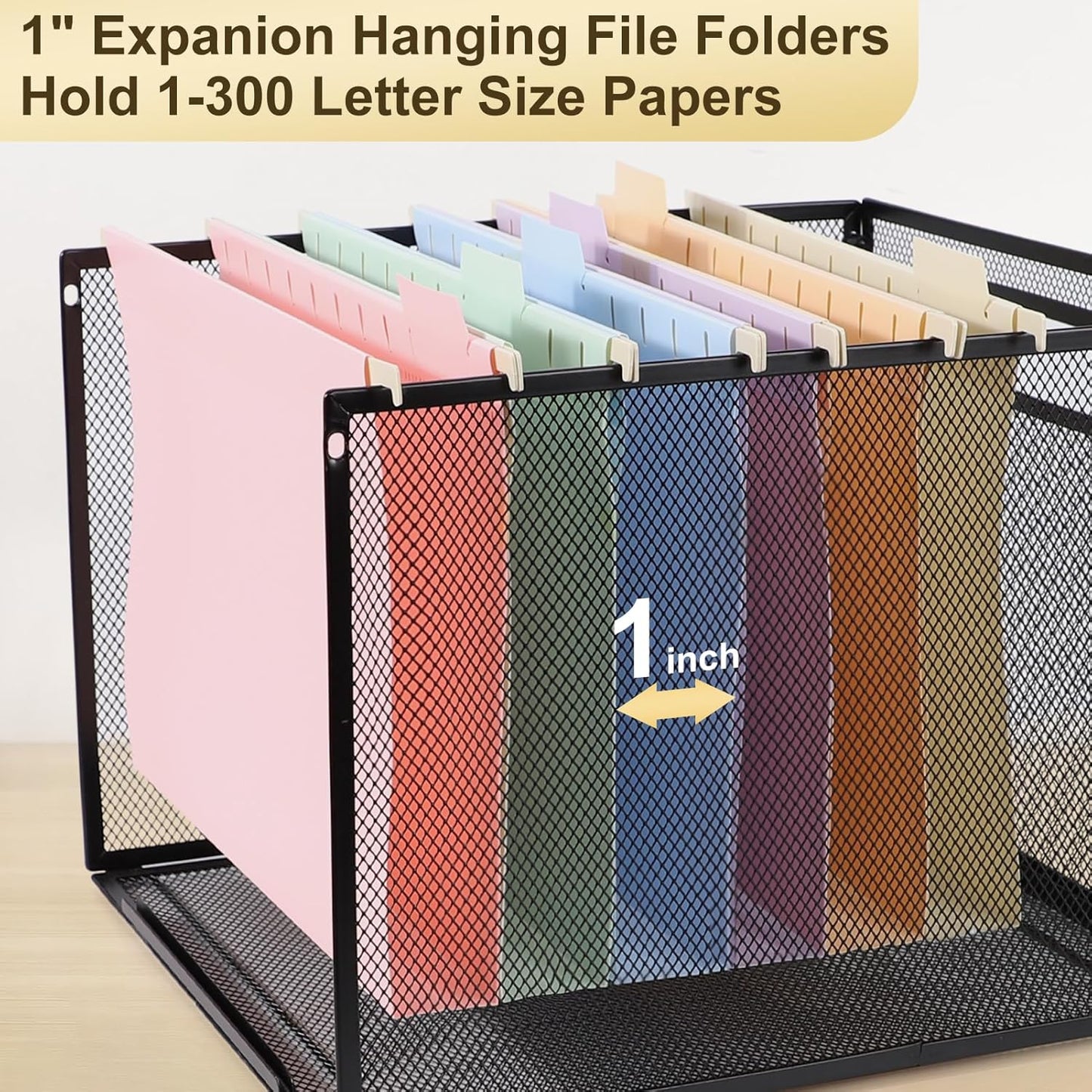 Plastic Hanging File Folders Letter Size,24 Pack Pastel Hanging Folders with Tabs,Heavy Duty for Filing Cabinet,Home and Office File