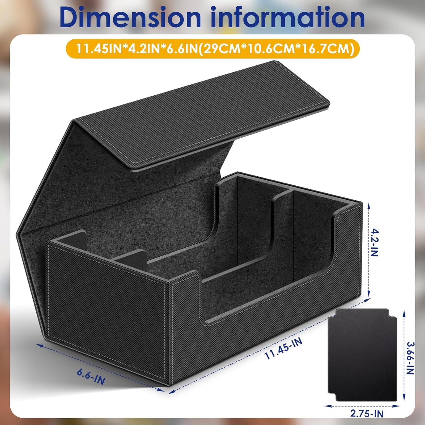 1200+ Card Deck Case for Trading Cards, Leather Commander Card Storage Box Magnetic Card Holder Fit for MTG TCG and Sport Cards