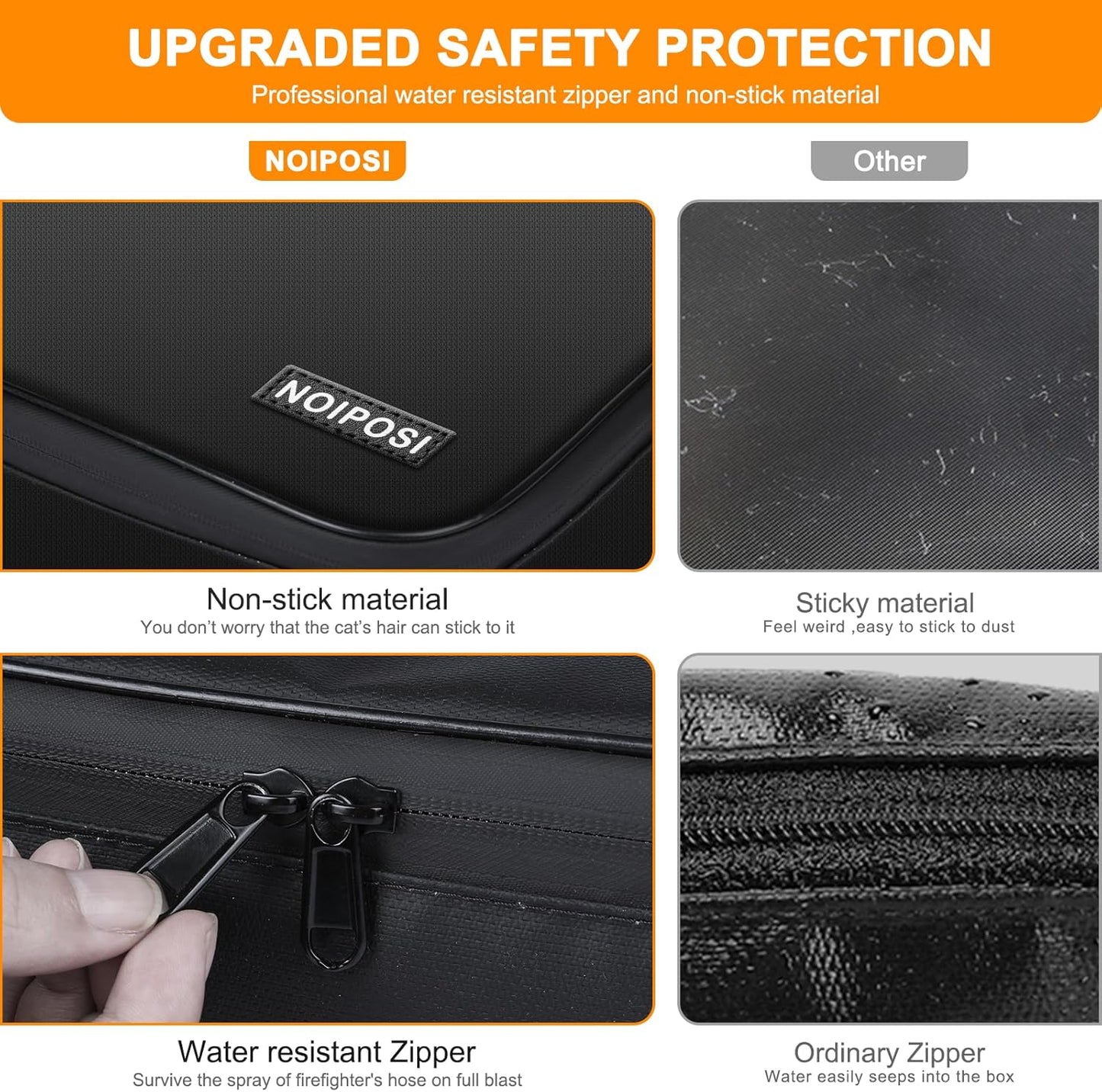 Noiposi Document Organizer with 5200℉ Heat Insulated,Waterproof and Fireproof Document Box with Lock, Home Travel Strong Fireproof Safe Storage Box for Letter Size Important Documents and File