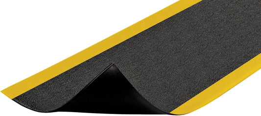 Notrax 411 Sof-Tred™ 3' x 5' x 3/8" Anti Fatigue Mat, Enhanced Slip Resistance with Beveled Edges and Pebbled Surface, Ideal for Industrial and Commercial Workplaces, Black/Yellow, 411S0335BY