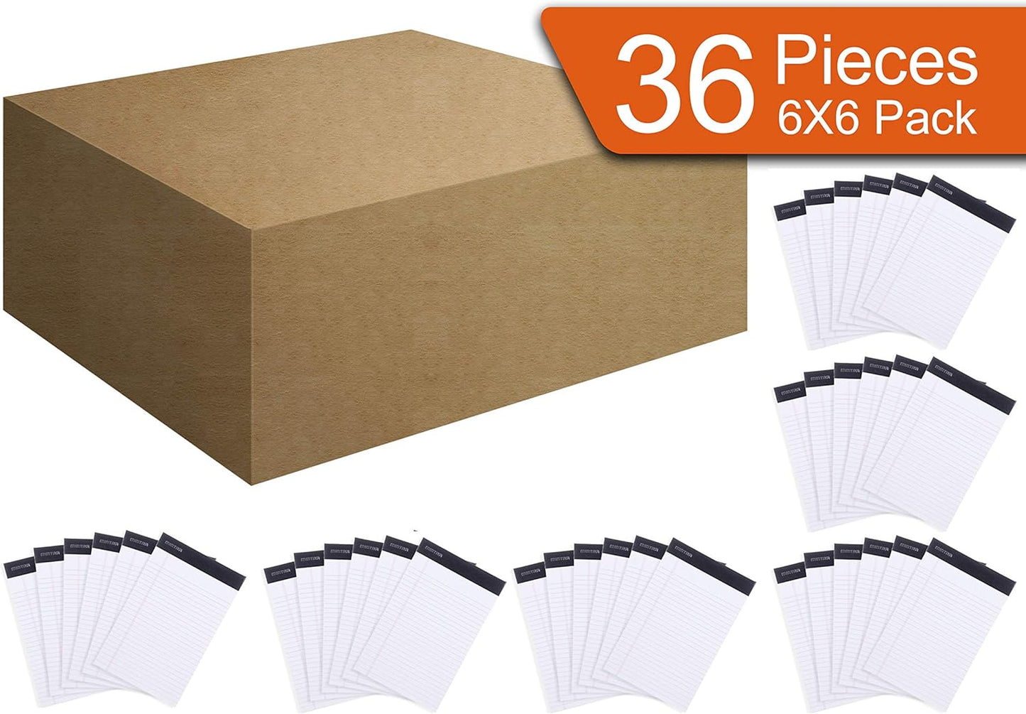 Mintra Office Legal Pads, ((xBasic, 5in x 8in, Narrow (White), 36pk (6-6pks))