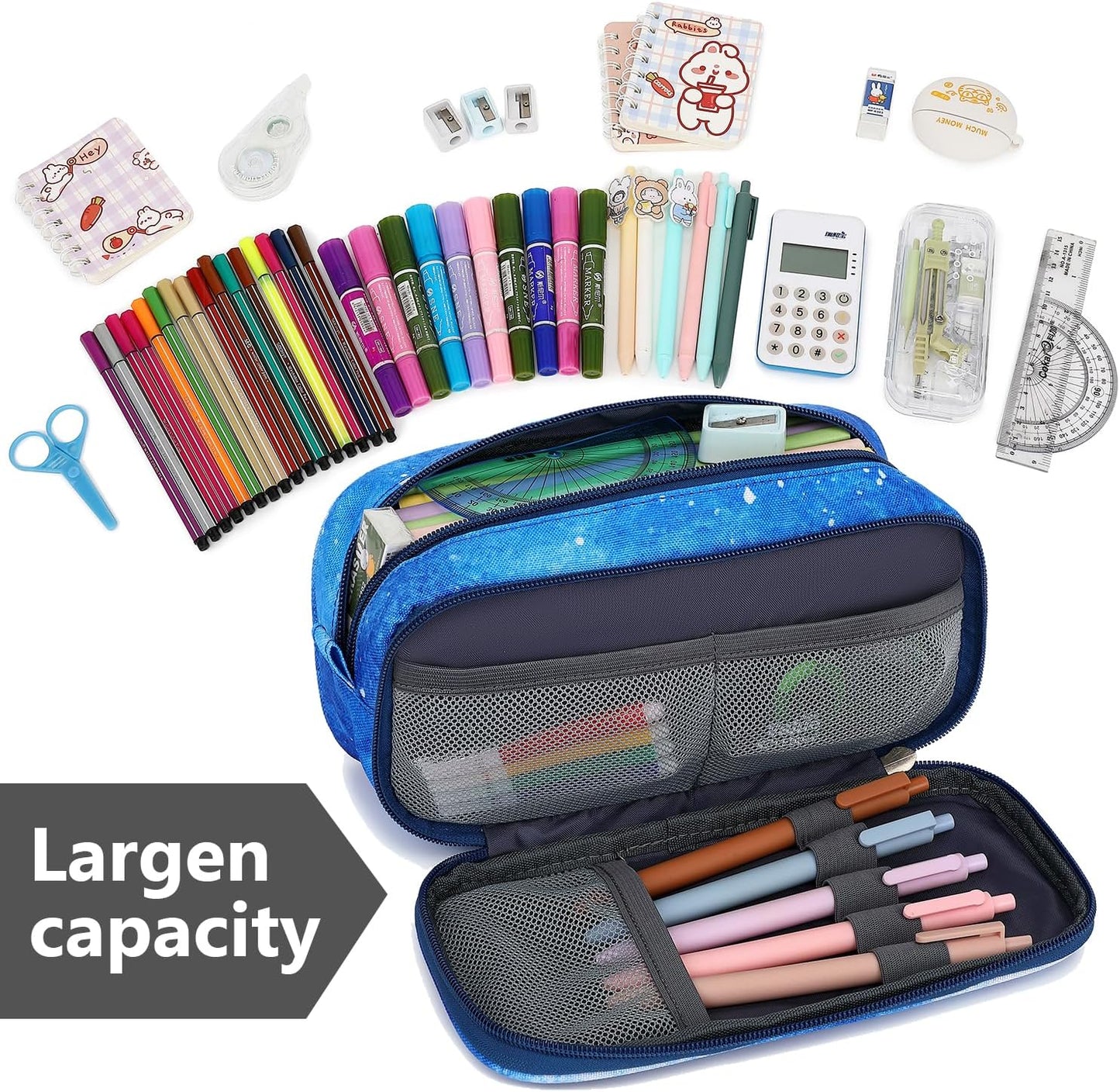 Pencil Cases for kids, Large Capacity Pencil Pouch, Office College School Marker Organizer Case pen for Men Women Adult Teens