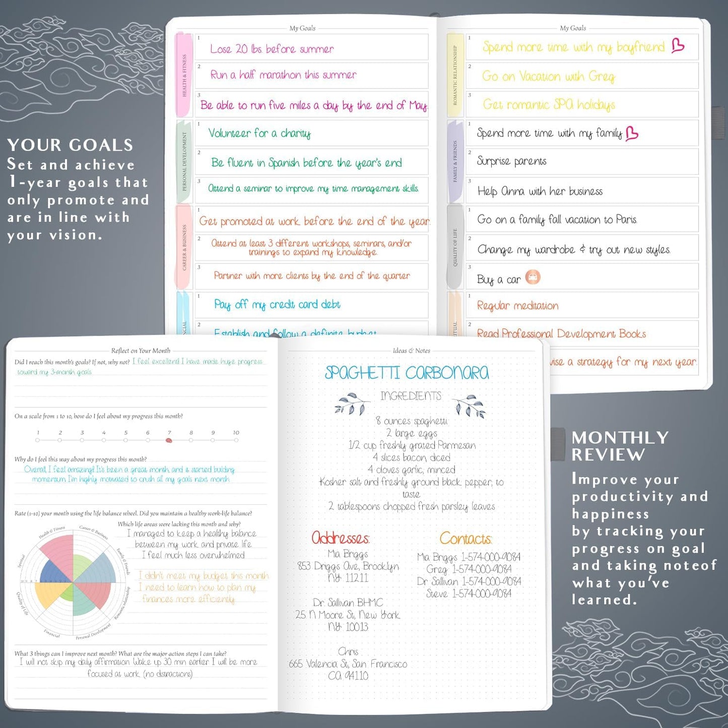 Legend Planner PRO Hourly Schedule - Weekly & Daily Organizer with Time Slots. Appointment Book Journal for Work & Personal, A4 (Mystic Grey)