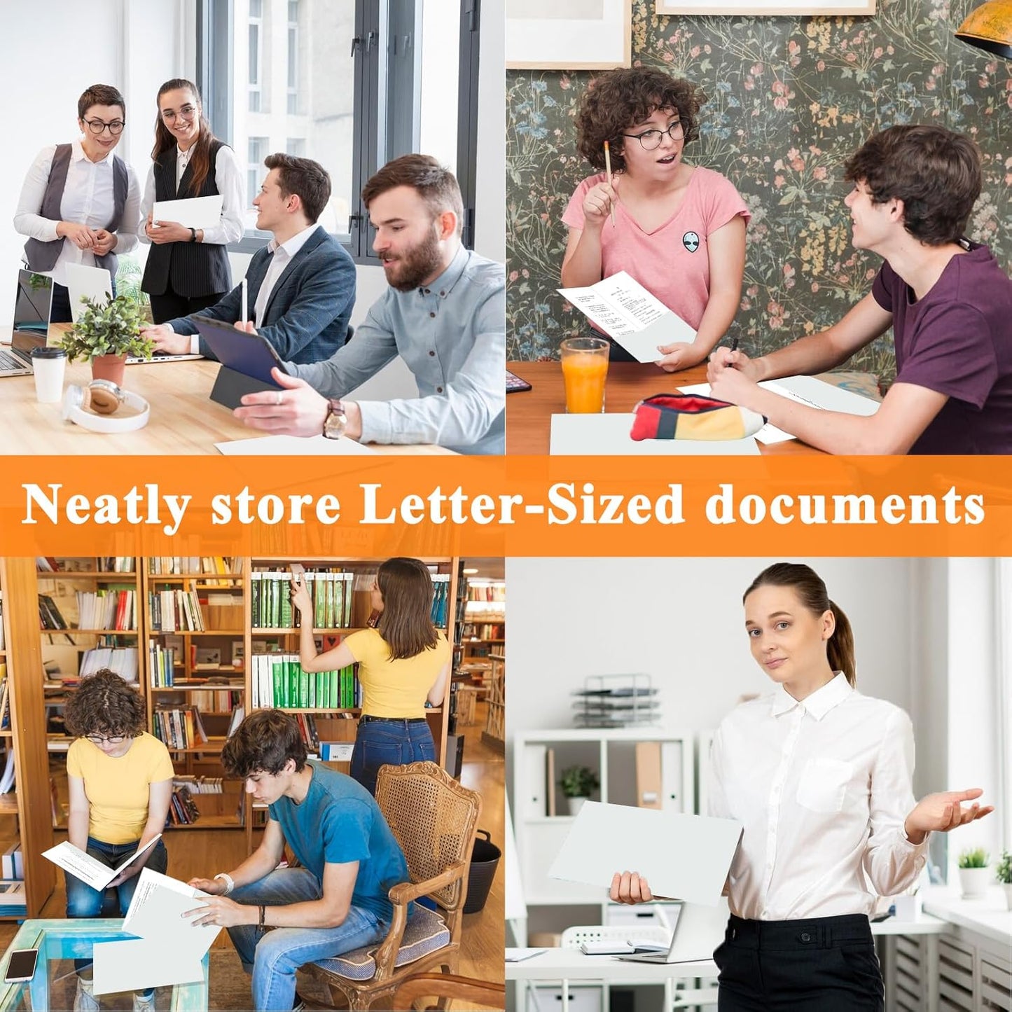 50Pcs White Folders with Pockets and Business Card Holder,2 Pocket Folders for School,Home or Office,Durable Heavy Duty File Folders