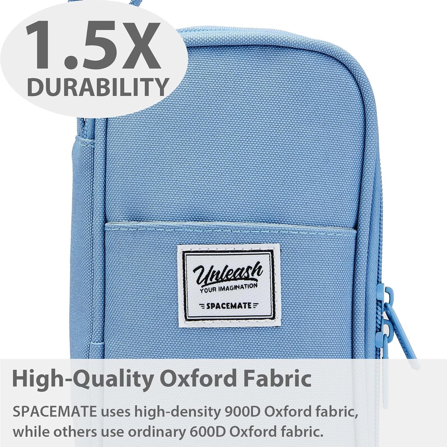 Pencil Case Pouch Box Bag School Supplies Girls Boys Kids, Cute Preppy Stuff Large Big Capacity Aesthetic Pen Organizer, Back to College Stationary, Cornflower Blue, Classic Stlye, 1800ml