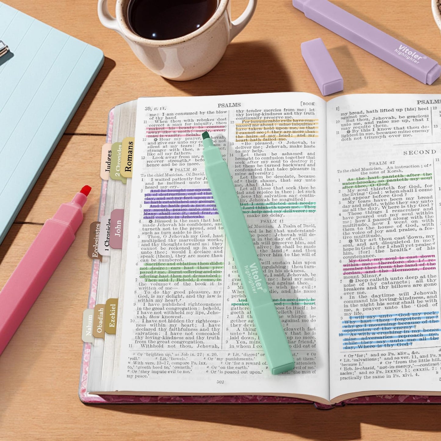 Vitoler Highlighters Assorted Colors,8 Pack,Soft Chisel Tip,Cute Highlighters Set for Aesthetic School Office Supplies,Book Markers