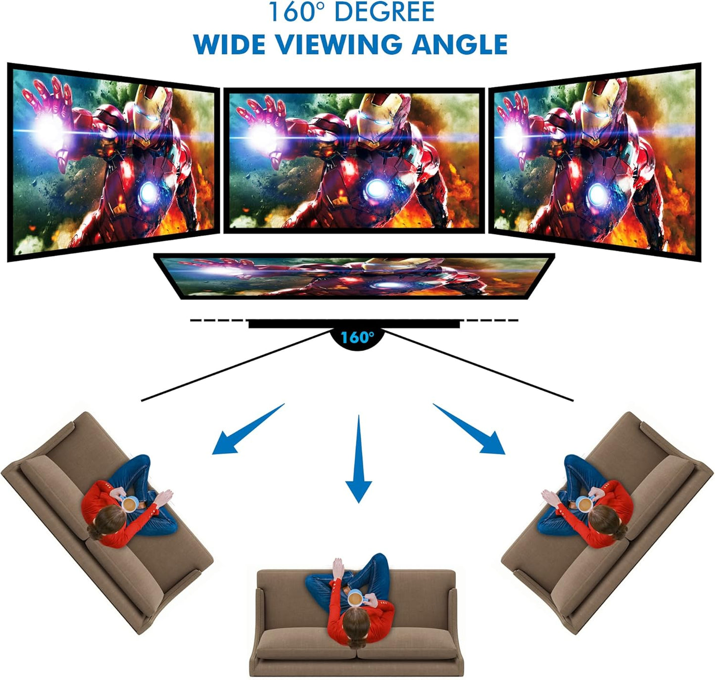 Pyle Projector Screen with Stand - 120'' 16:9 HD 4K Portable Lightweight Freestanding Foldable Indoor Outdoor Movie Projection Display with Frame for Home Theater