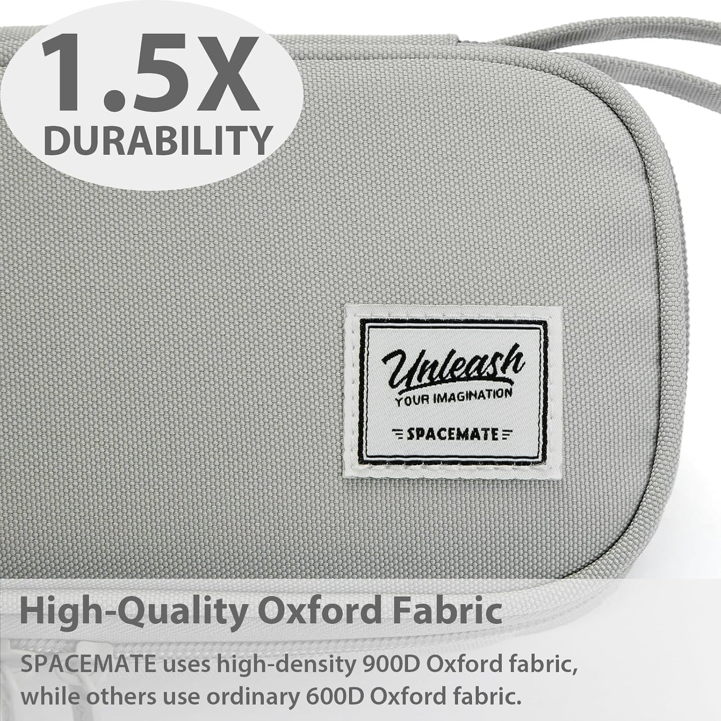 Pencil Case Pouch Box Bag School Supplies Girls Boys Kids, Cute Preppy Stuff Large Big Capacity Aesthetic Pen Organizer, Back to College Stationary, Light Gray, Standard Stlye, 1800ml