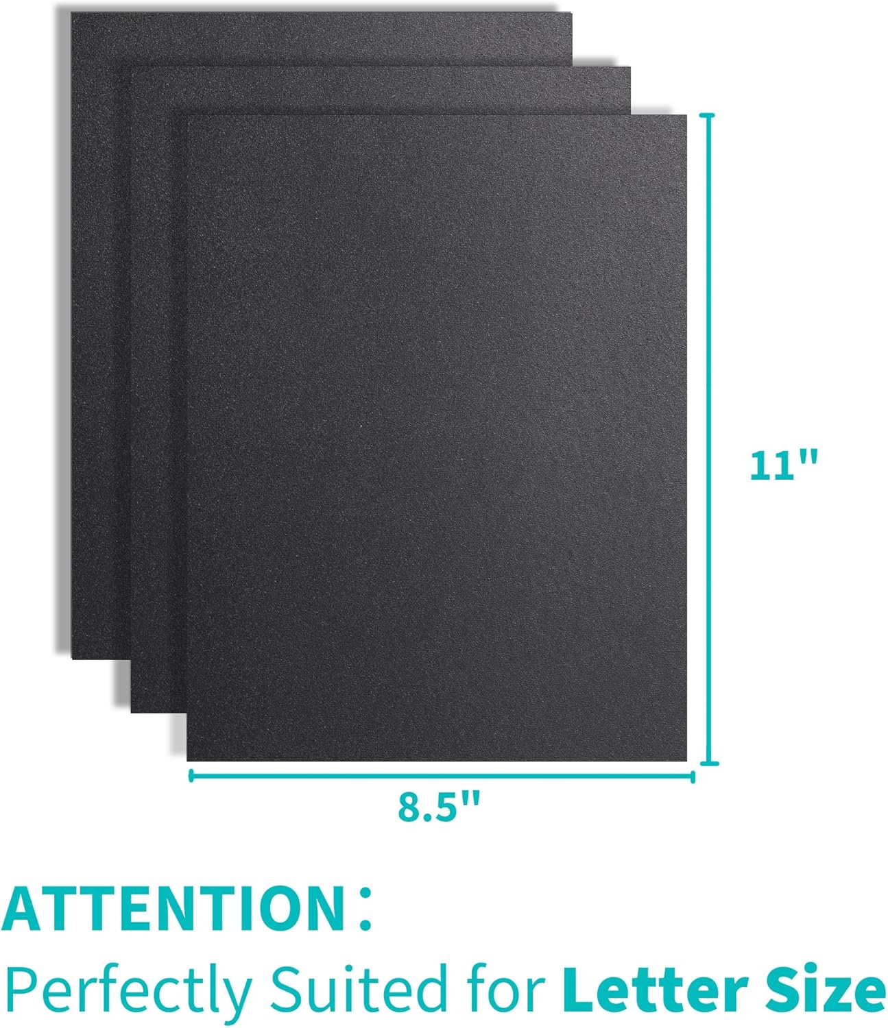 Binditek 100 Pack 12 Mil Sand-Textured Polycover - Plastic Binding Cover for Letter Size - Lightly Sanded Finish - Business Reports and Proposals - Square Corners, Un-Punched, Black