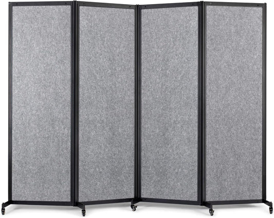 Room Partition,Office Divider,Portable Commercial Screen Dividers,Privacy Partition Separator,Classroom School Dividers, 8'5"L* 6'7"H,4 Panel,Light Grey