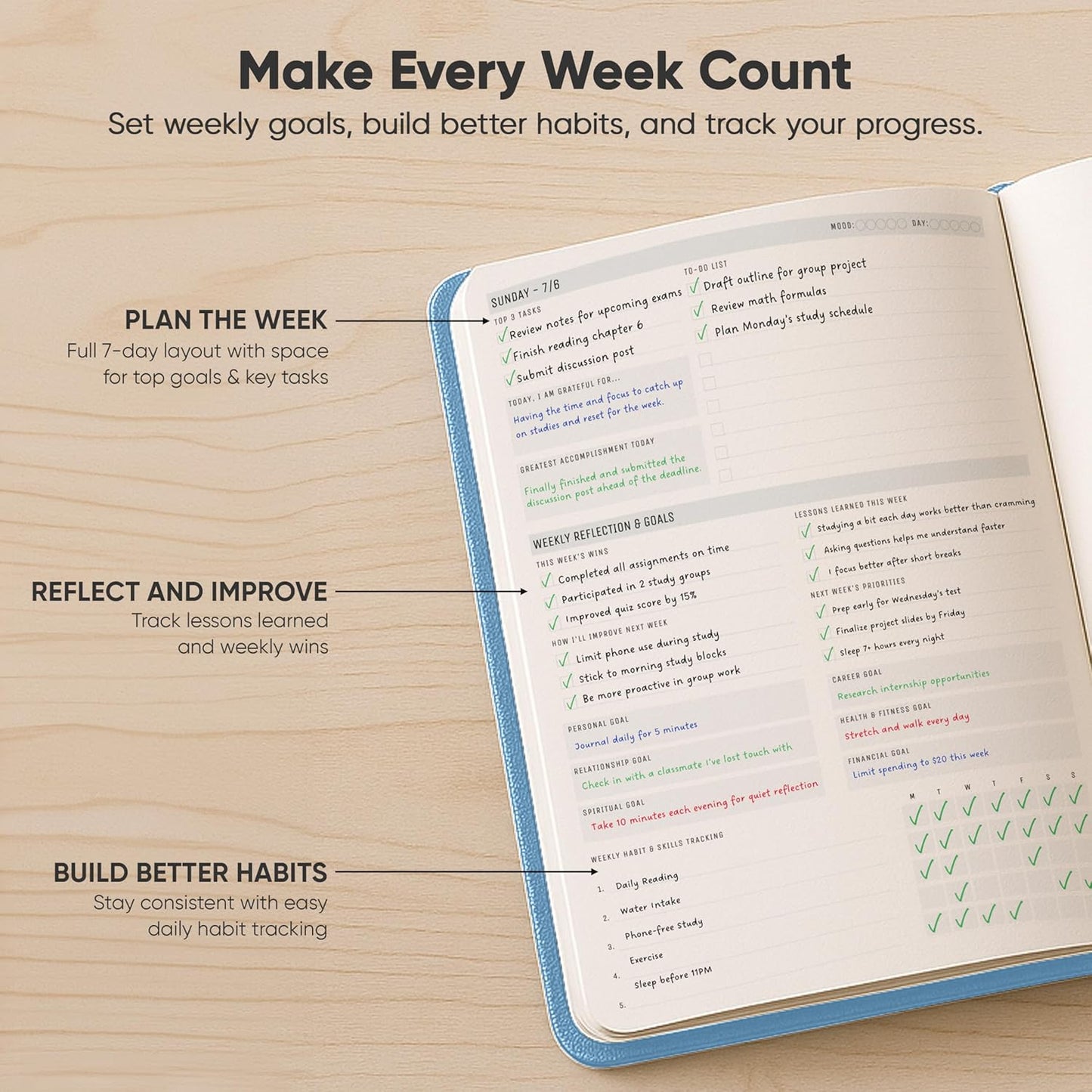July 2025-2026 Planner 8.5 x 11 Pro Max - Dated Productivity & Academic 2025-2026 - Daily, Weekly & Monthly Planner With July Start Date - A4 - Productivity Store