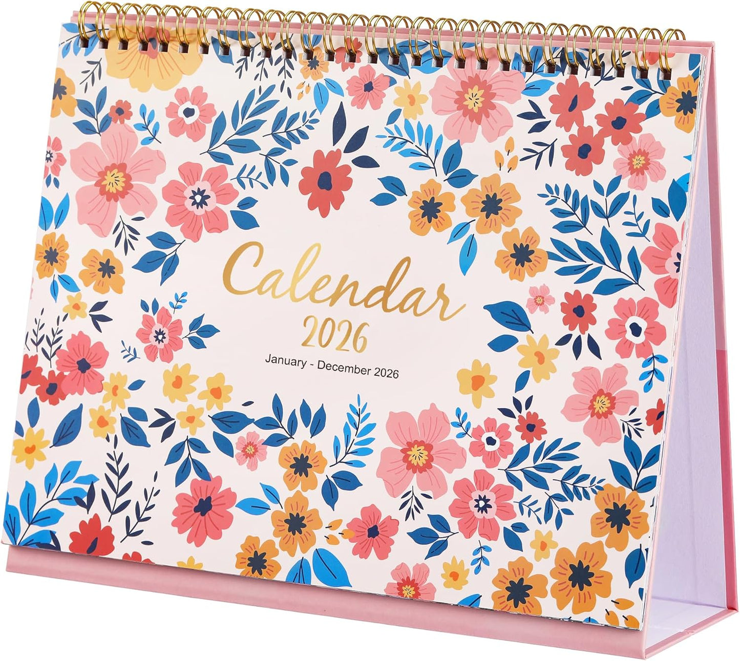 2026 Desk Calendar - Jan. 2026 – Dec. 2026, Standing Flip Calendar 2026, 12 Months Desktop Calendar, 10" x 8.3", Thick Paper, Strong Binding, Stand Up, with Memo Pages ＆ Blank Blocks