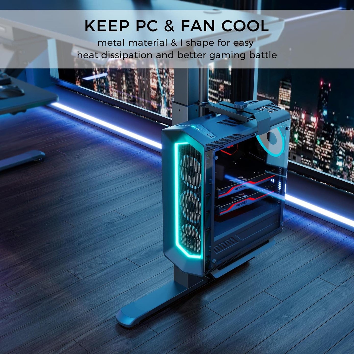 EUREKA ERGONOMIC CPU Holder Under Desk Mount, Computer Tower Holder 360° Swivel Height & Width Adjustable, Holds up to 44 lbs, Fits Most Computer Tower, Black