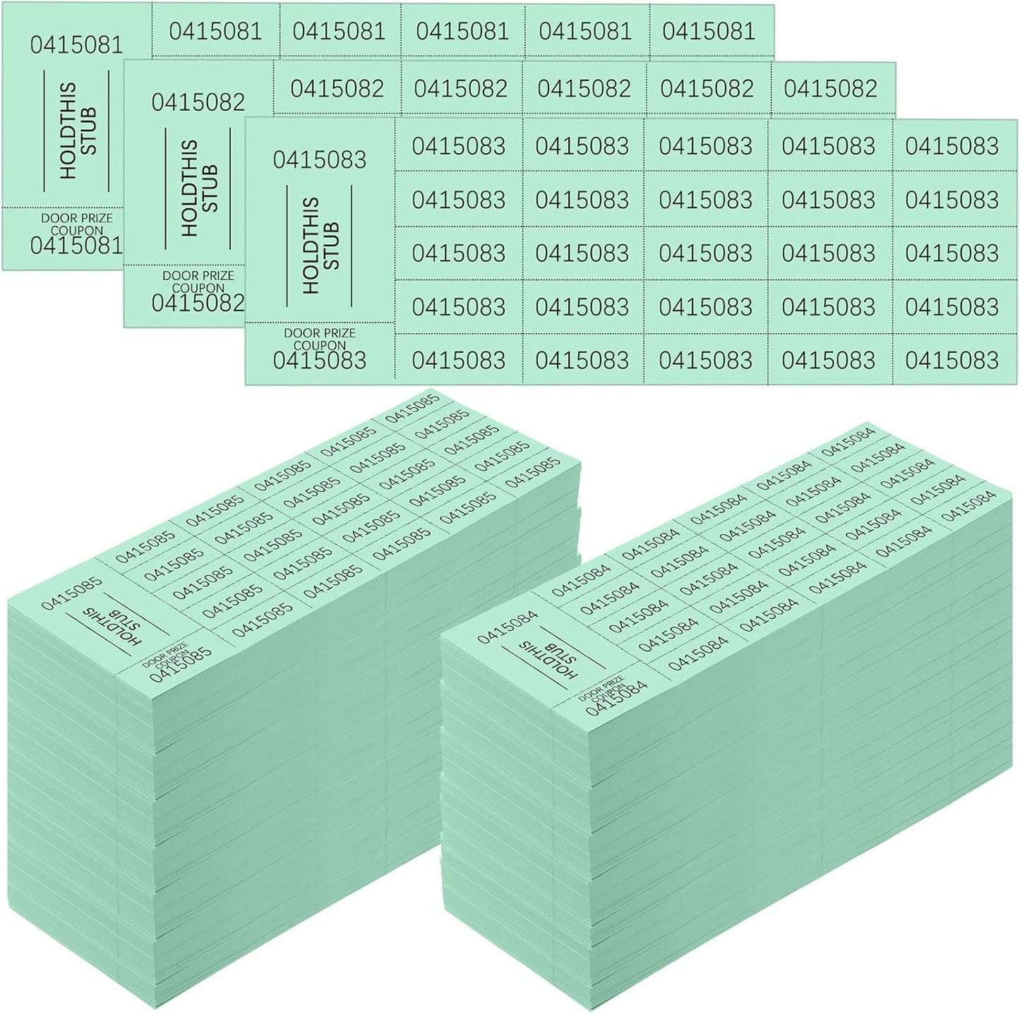 Kosiz 2000 Sheets Raffle Ticket 25 Bid Chinese Auction Tickets Tricky Tray Basket Raffle Sheets for Back to School Class Rewards Carnival Door Prizes Events(Green)