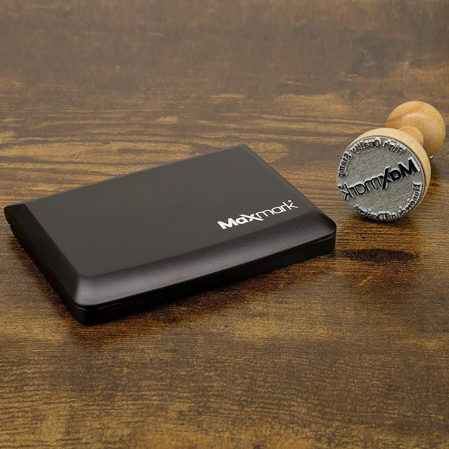 MaxMark Large Premium Olive Green Ink Stamp Pad - 2-3/4" by 4-1/4" - Premium Quality Felt Pad