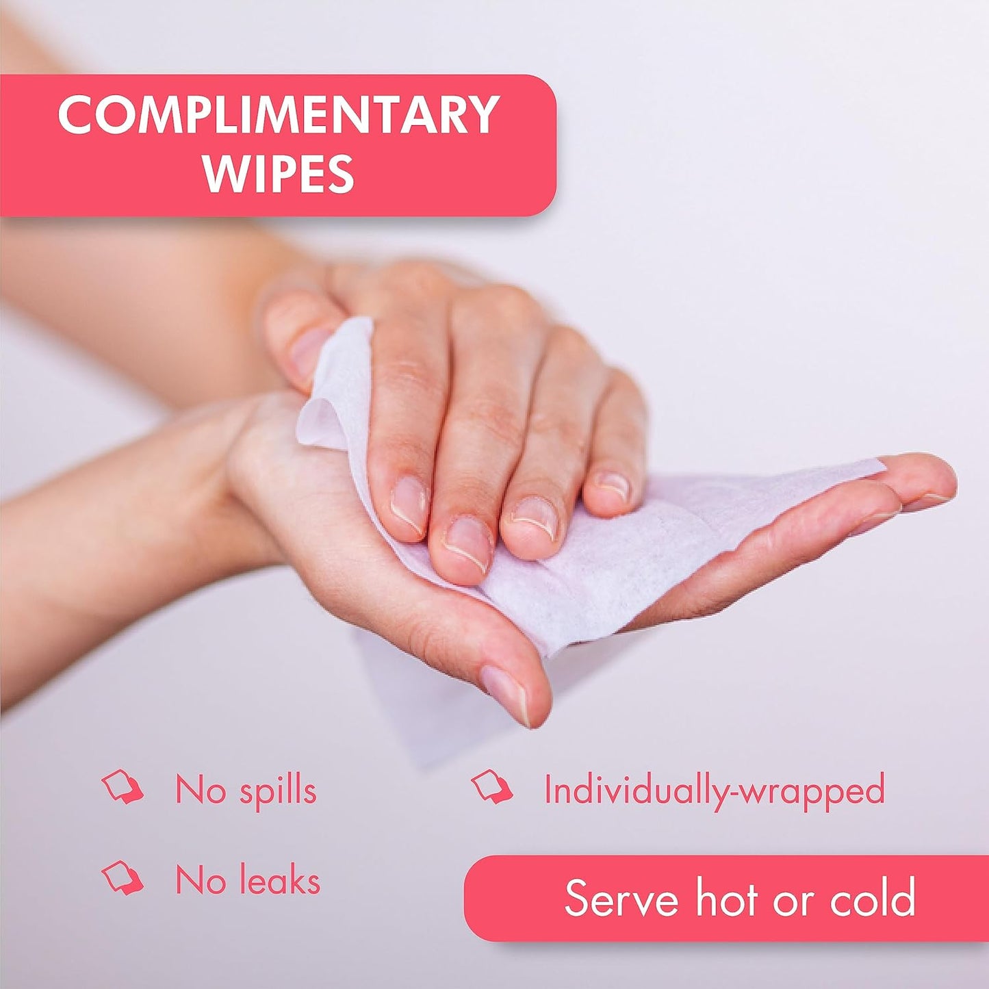 Diamond Wipes Pre-moistened Hand Wipes - “With Our Compliments” Logo 10x8” Extra Thick Lemon-Scented Pack of 250 Individually Wrapped Wet Wipes