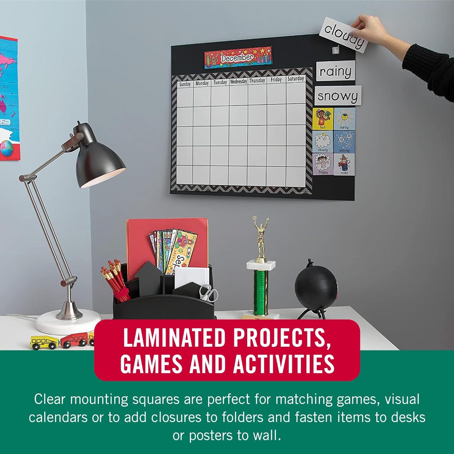 VELCRO Brand Thin Clear Dots with Adhesive, Square | 150pk, Mounting Squares | Double Sided Tape for Office, Classroom, Teacher Must Haves | Low Profile, 7/8"