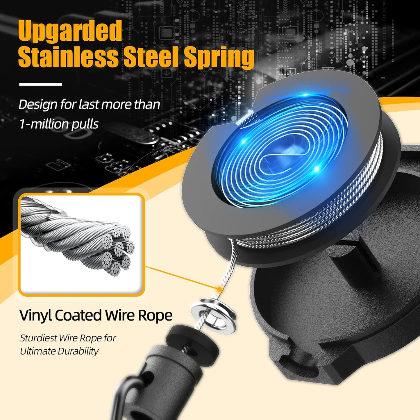 Oaridey Retractable Keychain Heavy Duty, Badge Reels Retractable, Tactical ID Badge Holder with Upgraded Zinc Alloy Carabiner, 31.5'' Coated Steel Cord, Bearing 8.0 oz- 1 Pack