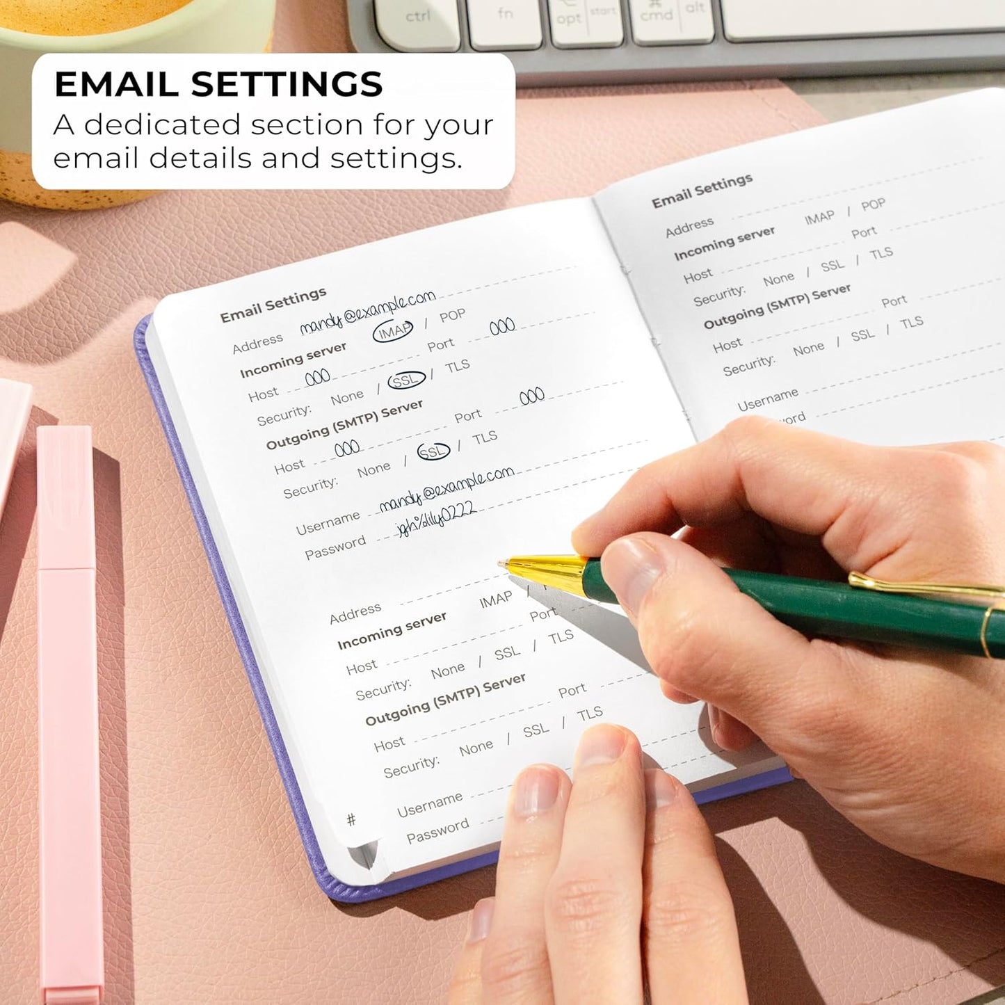 Clever Fox Password Book with alphabetical tabs. Internet Address Organizer Logbook. Small Pocket Password Keeper for Website Logins (Lavender)