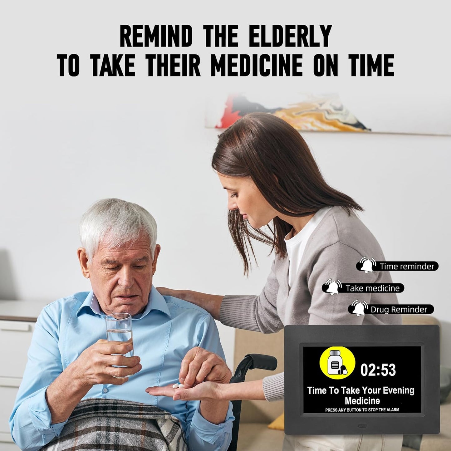 WiFi Digtial Wall Clock,Desk Clock with Weather Temperature Humidify,10 Day Weather Forecast,Weather Station with Digital Calendar and Dementia Alarm clockx for Seniors.(Black, 7 inches)