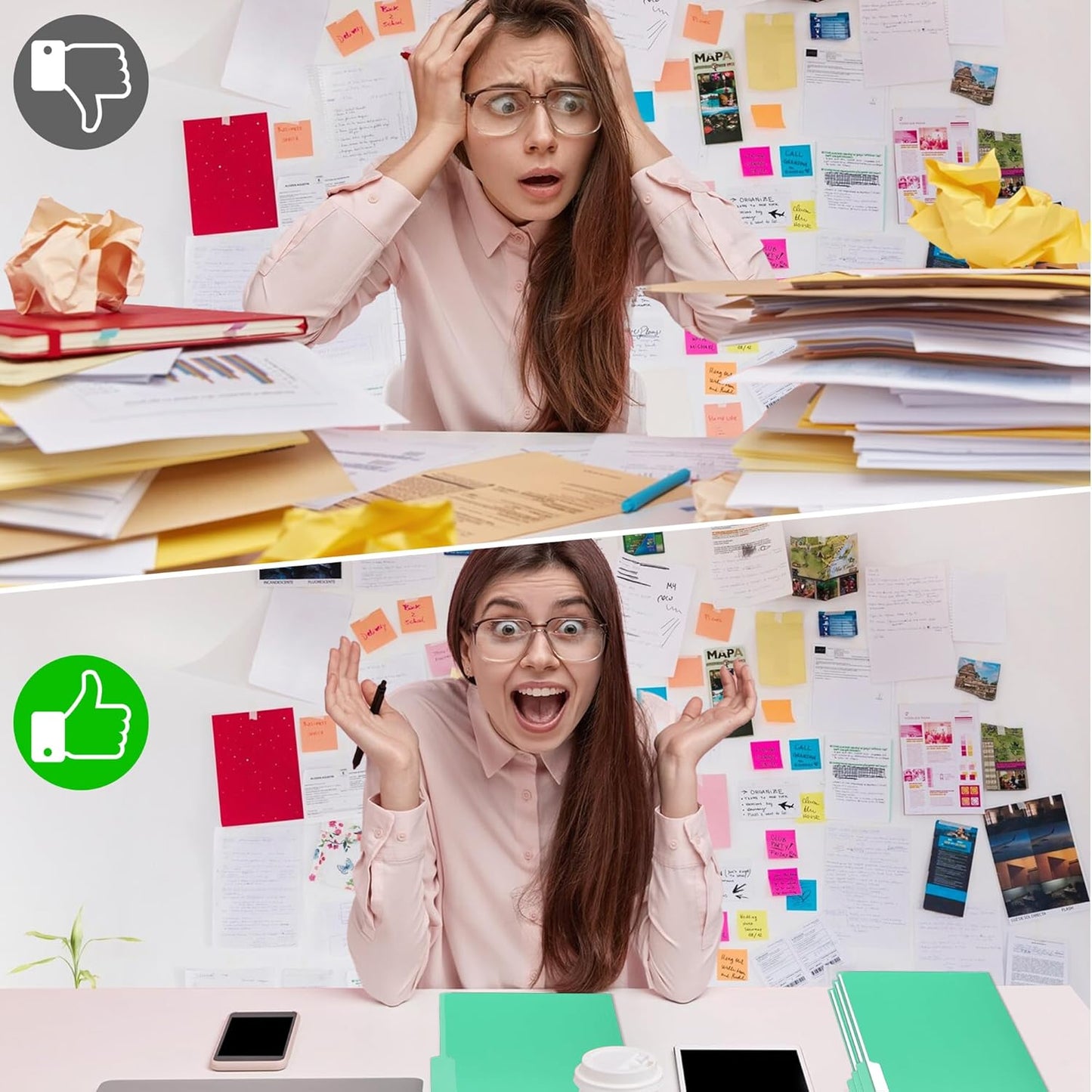 100 Packs Colored File Folders,Light Green File Folders,Two Tone Color File Folder 8.5 x 11 Inch,1/3 Cut Tabs Letter Size,Manila File Folders for Office,School and Home,Organization