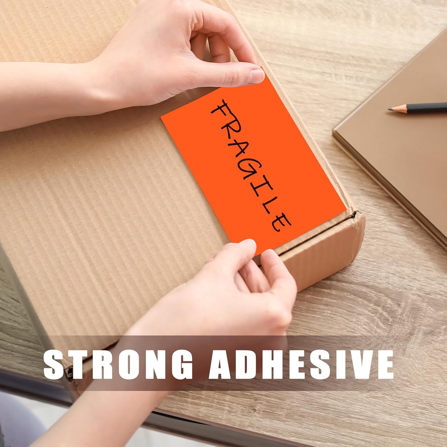 3 x 5 Inch 250Pcs Rectangle Color Coding Stickers,Strong Adhesion Easy to Write Label for Moving,Box Organization,Inventory,Business,Light Orange