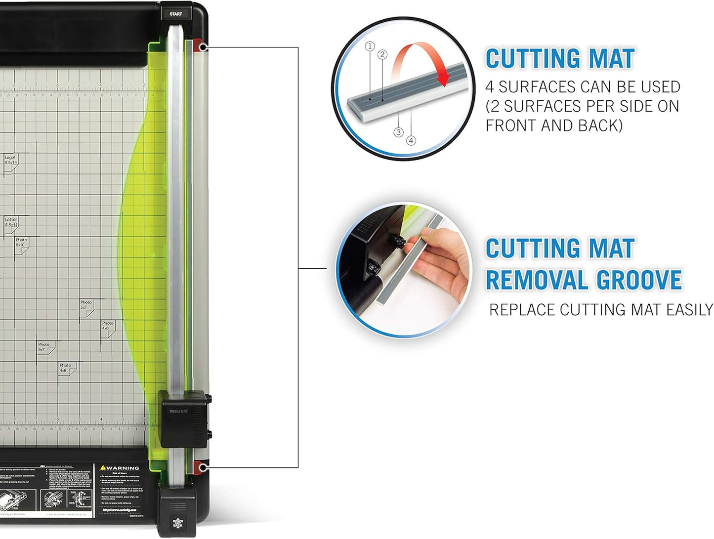 CARL Heavy Duty Rotary Paper Trimmer - 12238, Black/Silver, 18inch