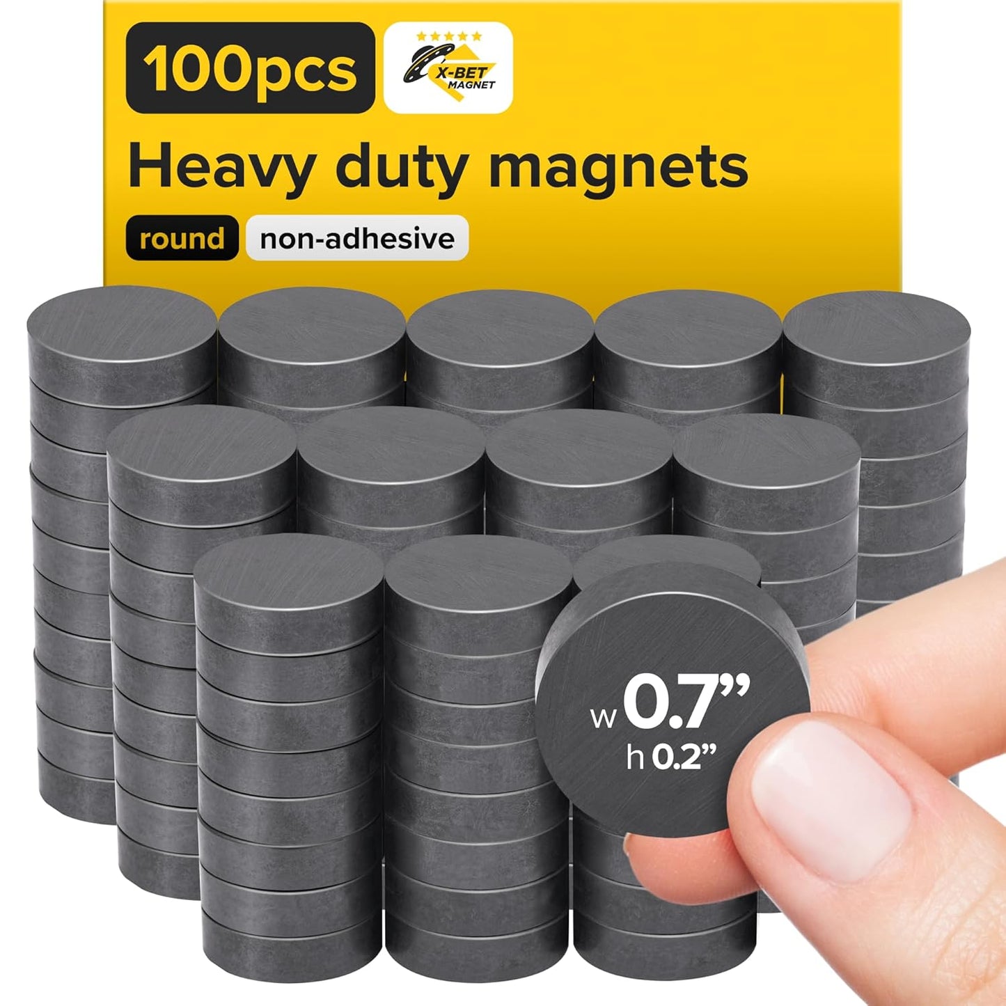 Heavy Duty Magnets for Crafts - Ultra Strong Round Magnets for DIY, Home Space Organization & Decoration - Perfect Size for Whiteboard & Fridge (100 pcs, 0.7x0.2)