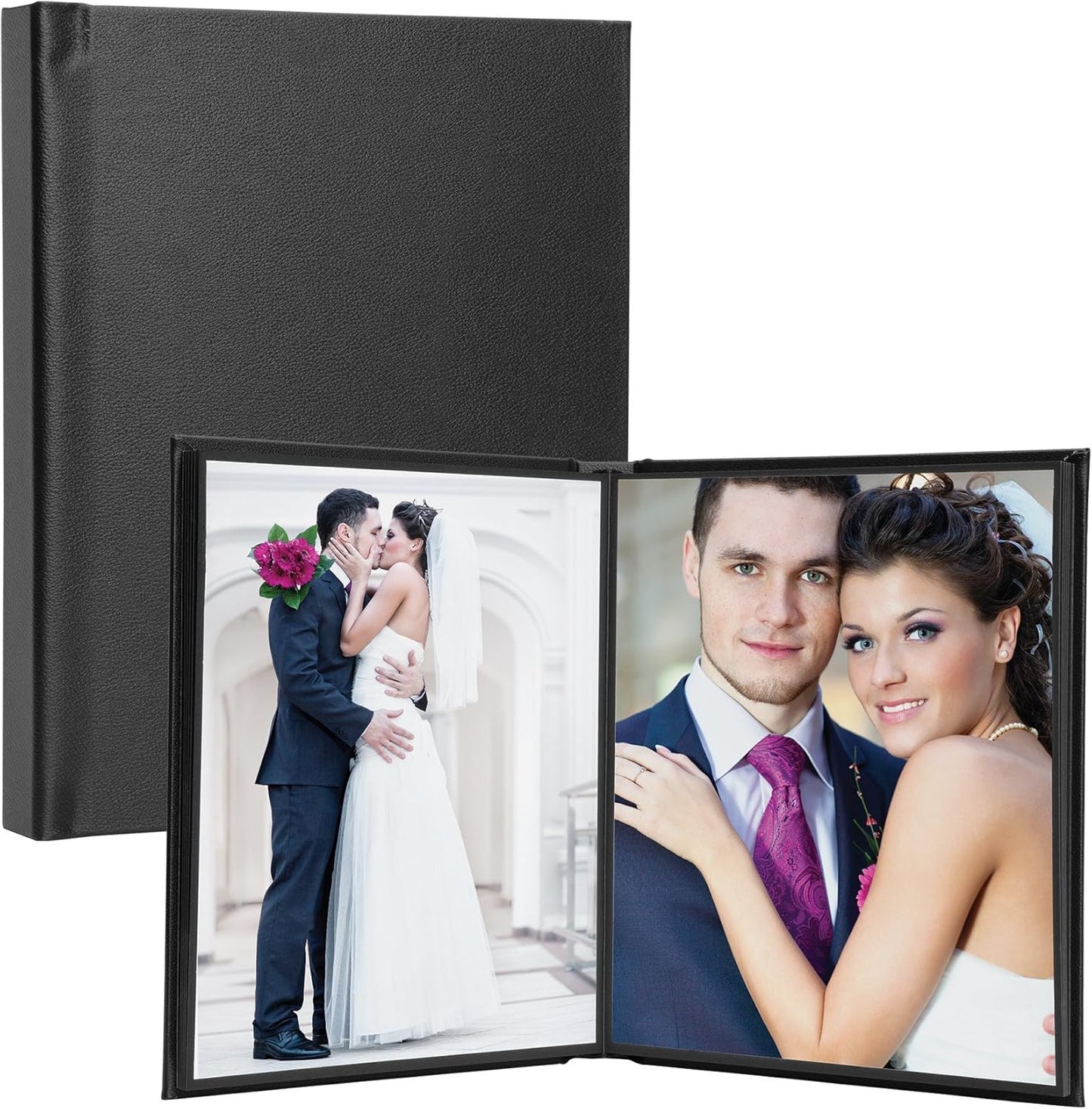 Neil Enterprises Inc. 8" x 10" Black Leather Self-Stick Photo Album - Holds 20 Photos