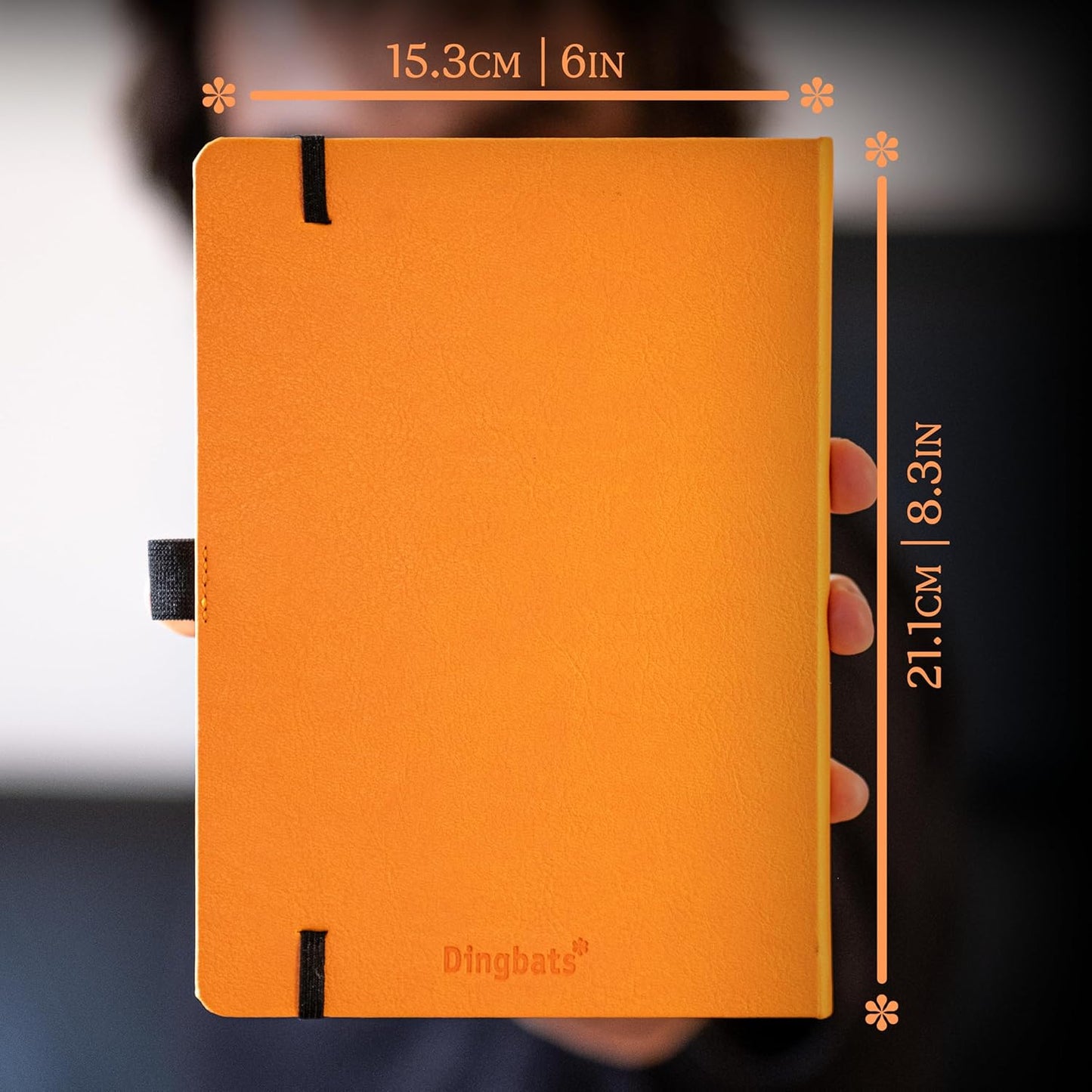 Dingbats* Earth Dotted Writing Journal Notebook A5 - Vegan Leather Hardcover - Ideal for Work, Travel - Pocket, Elastic Closure & Bookmark